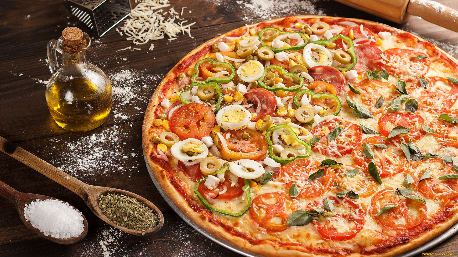 еда, пицца, снедь