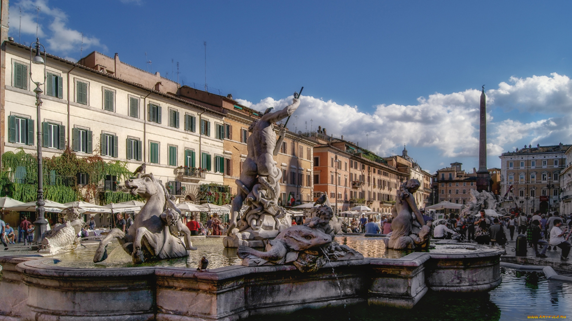 города, -, фонтаны, город, фонтан