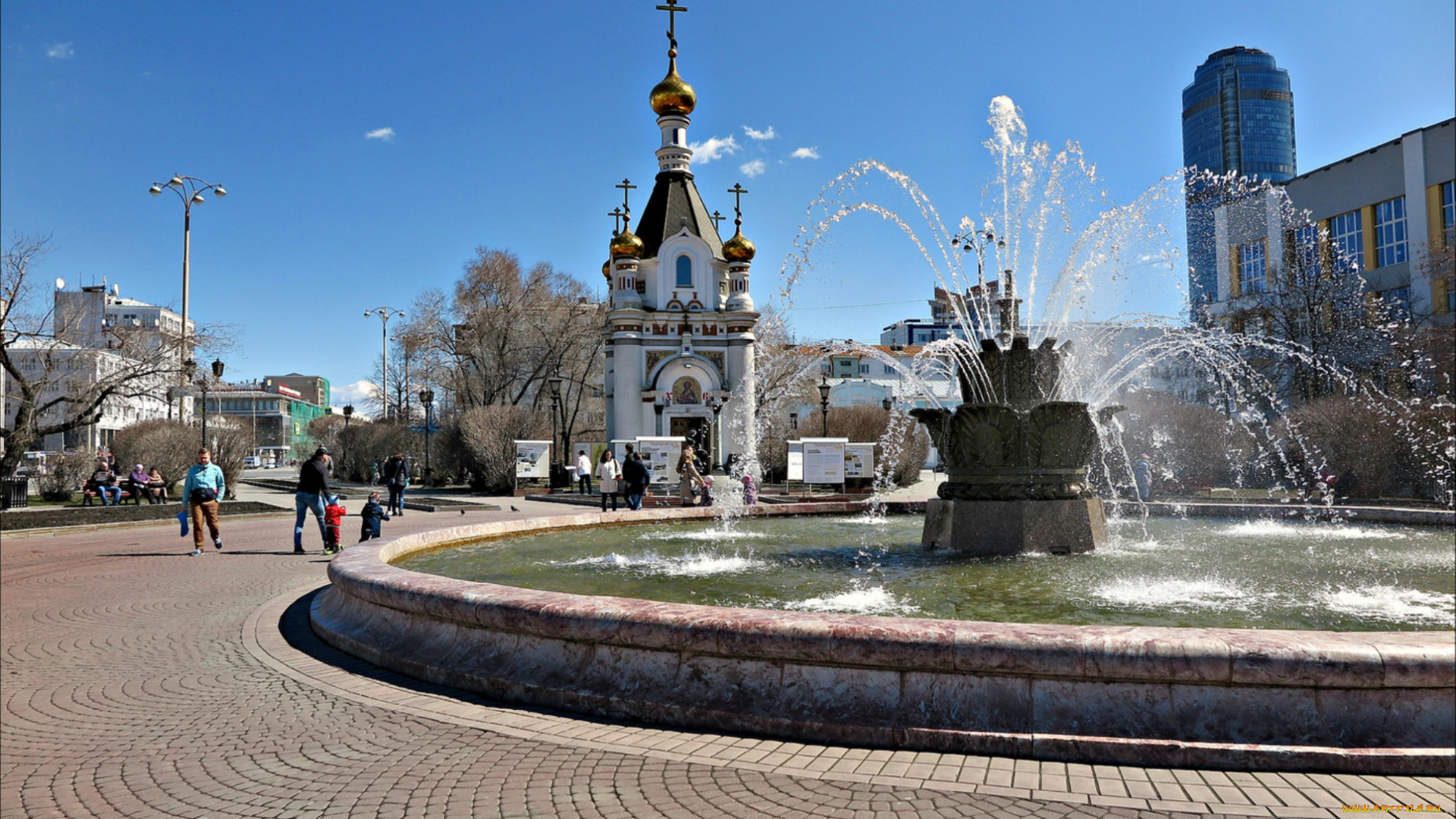 города, -, фонтаны, город, фонтан