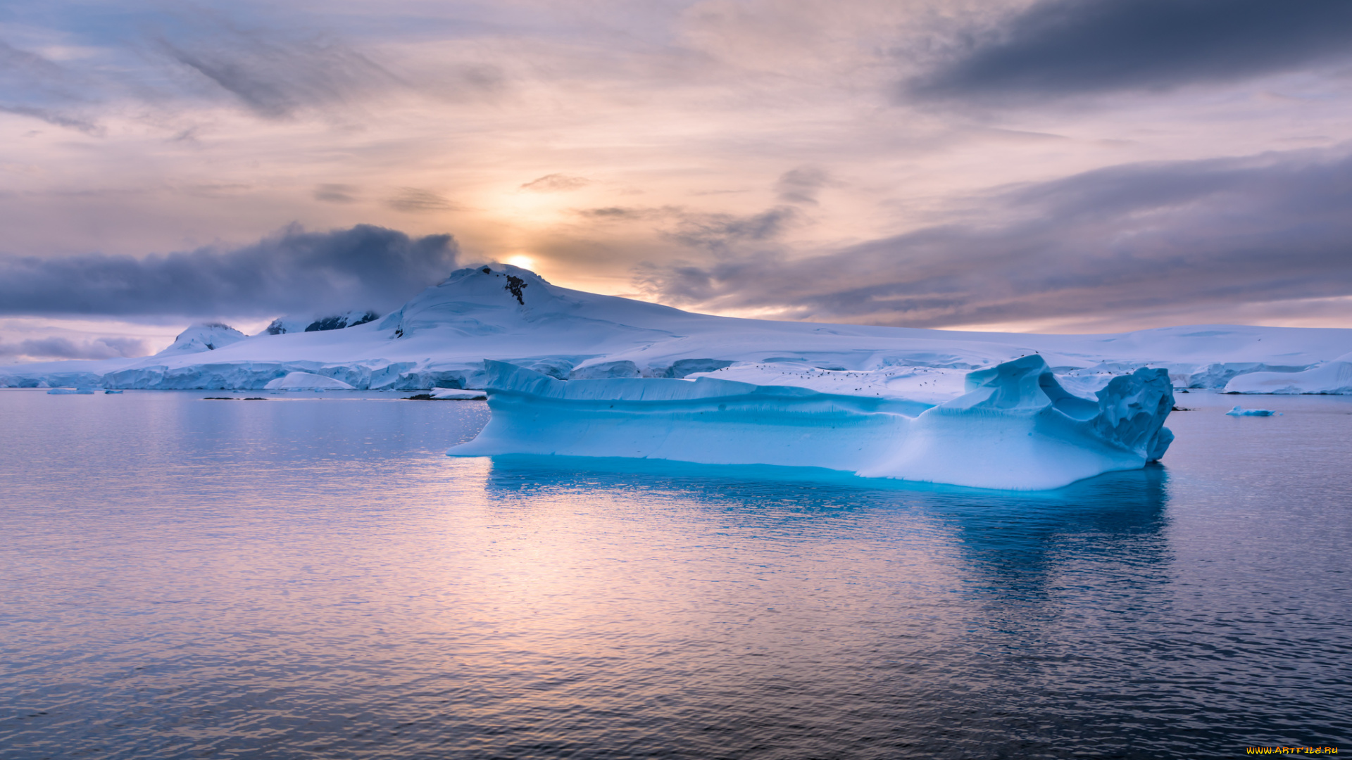 природа, айсберги, и, ледники, простор