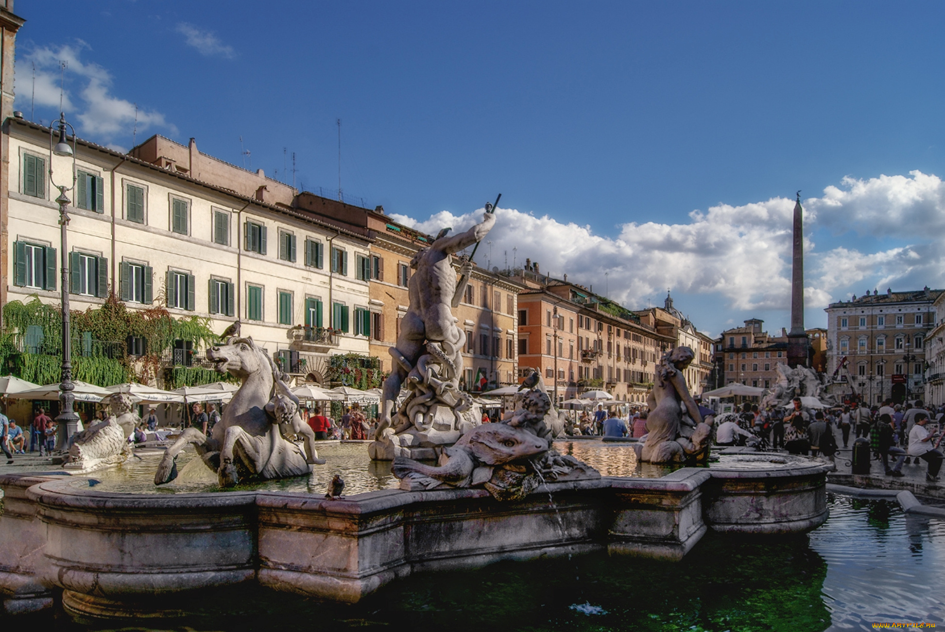 города, -, фонтаны, город, фонтан