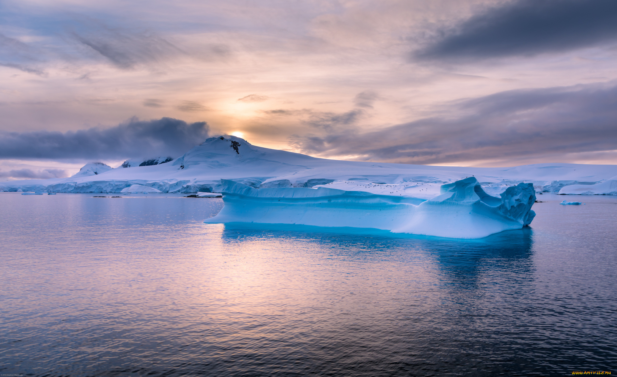 природа, айсберги, и, ледники, простор