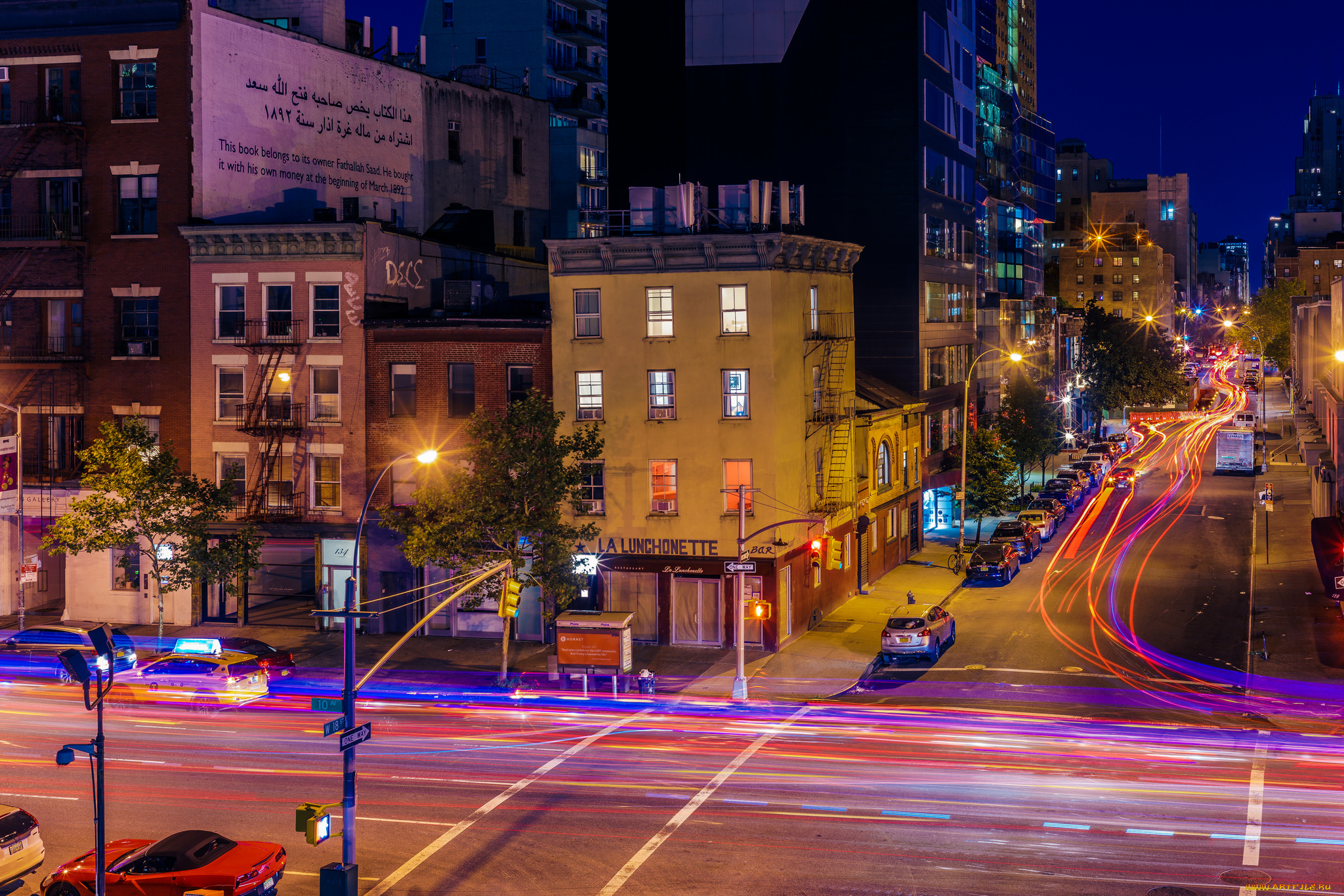 chelsea, города, -, огни, ночного, города, простор