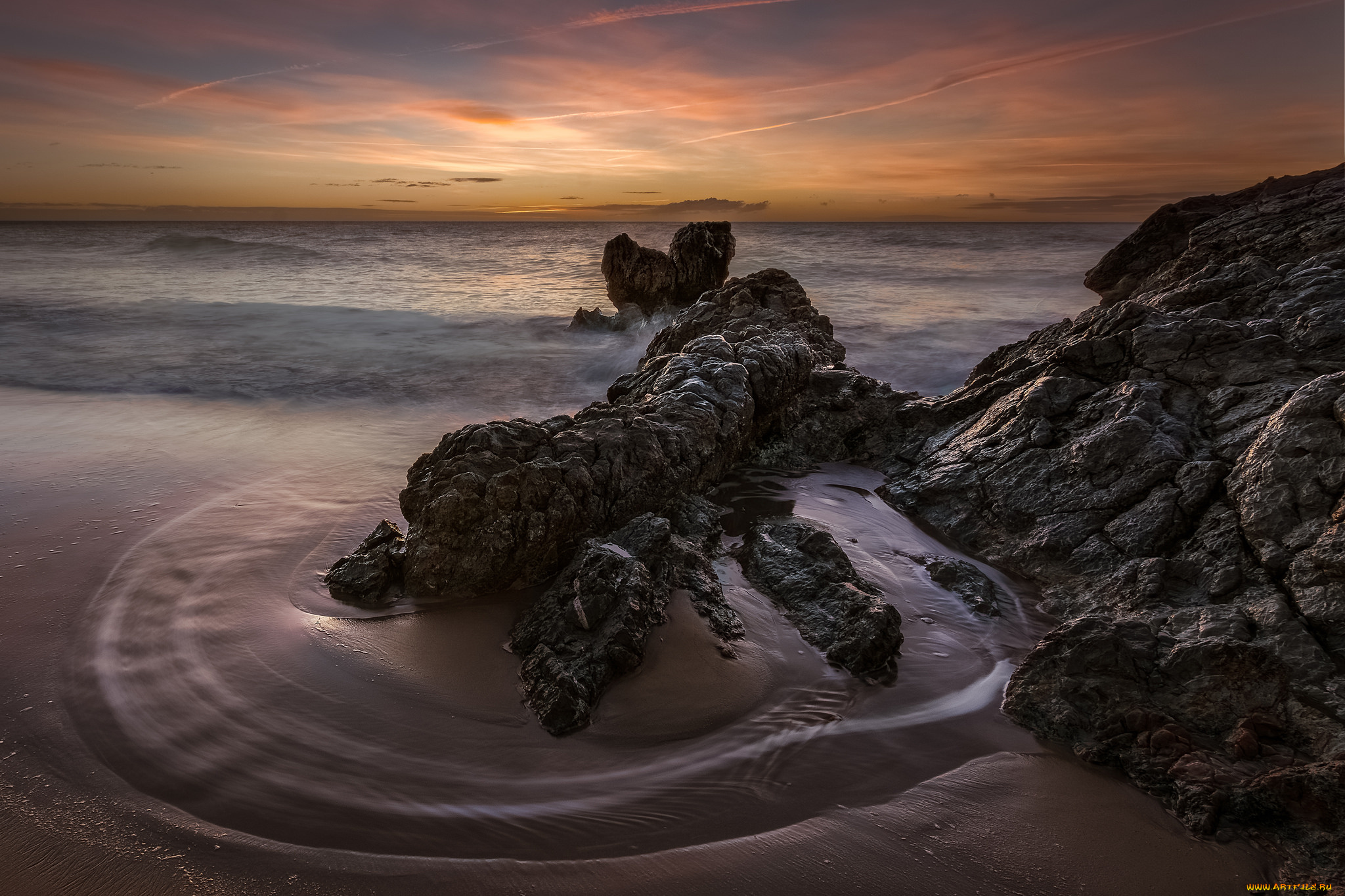 природа, побережье, простор