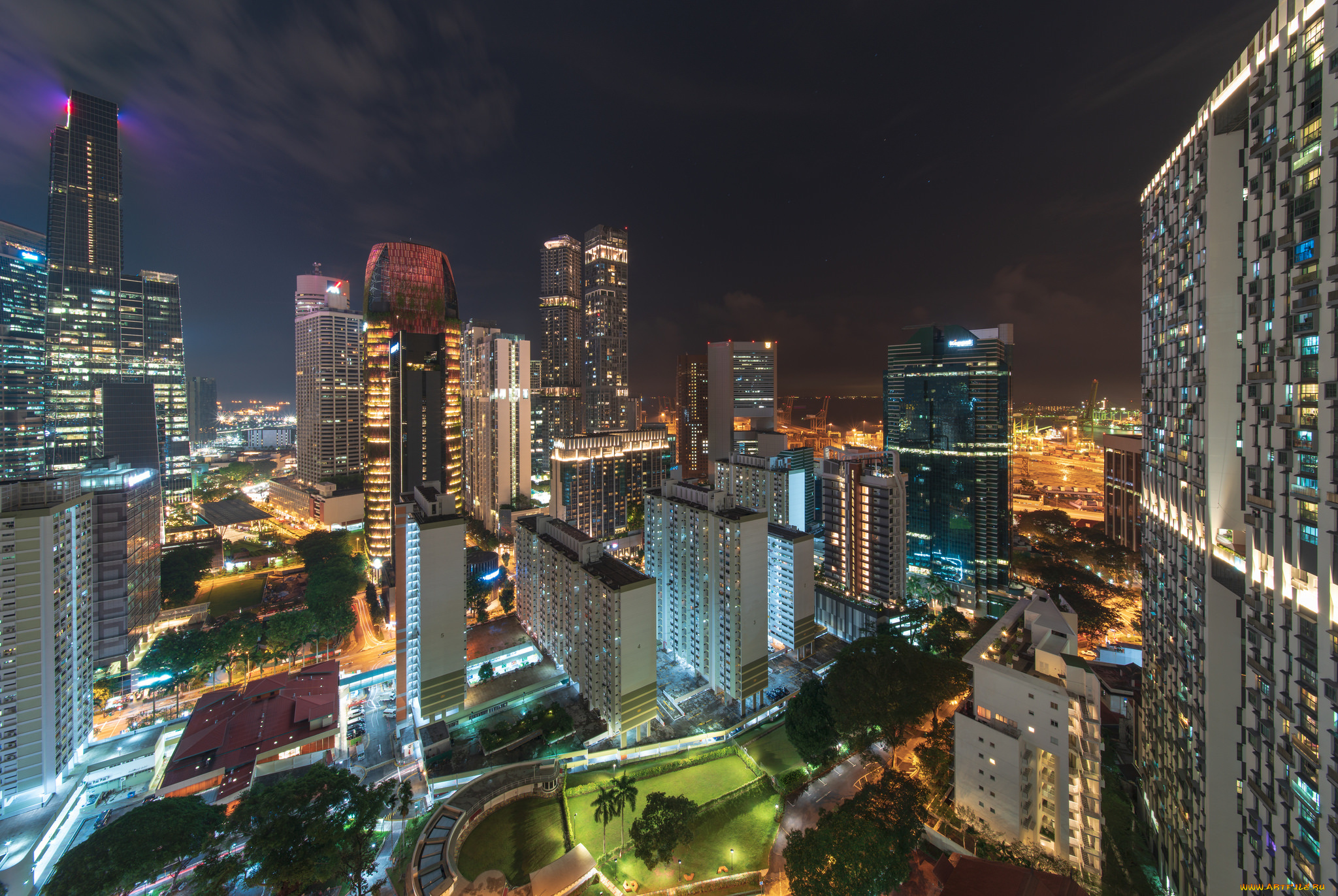 chill, города, -, огни, ночного, города, простор