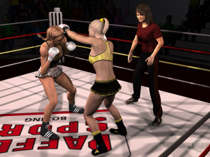 Картинка 3д+графика спорт+ sport ринг фон взгляд девушки бокс