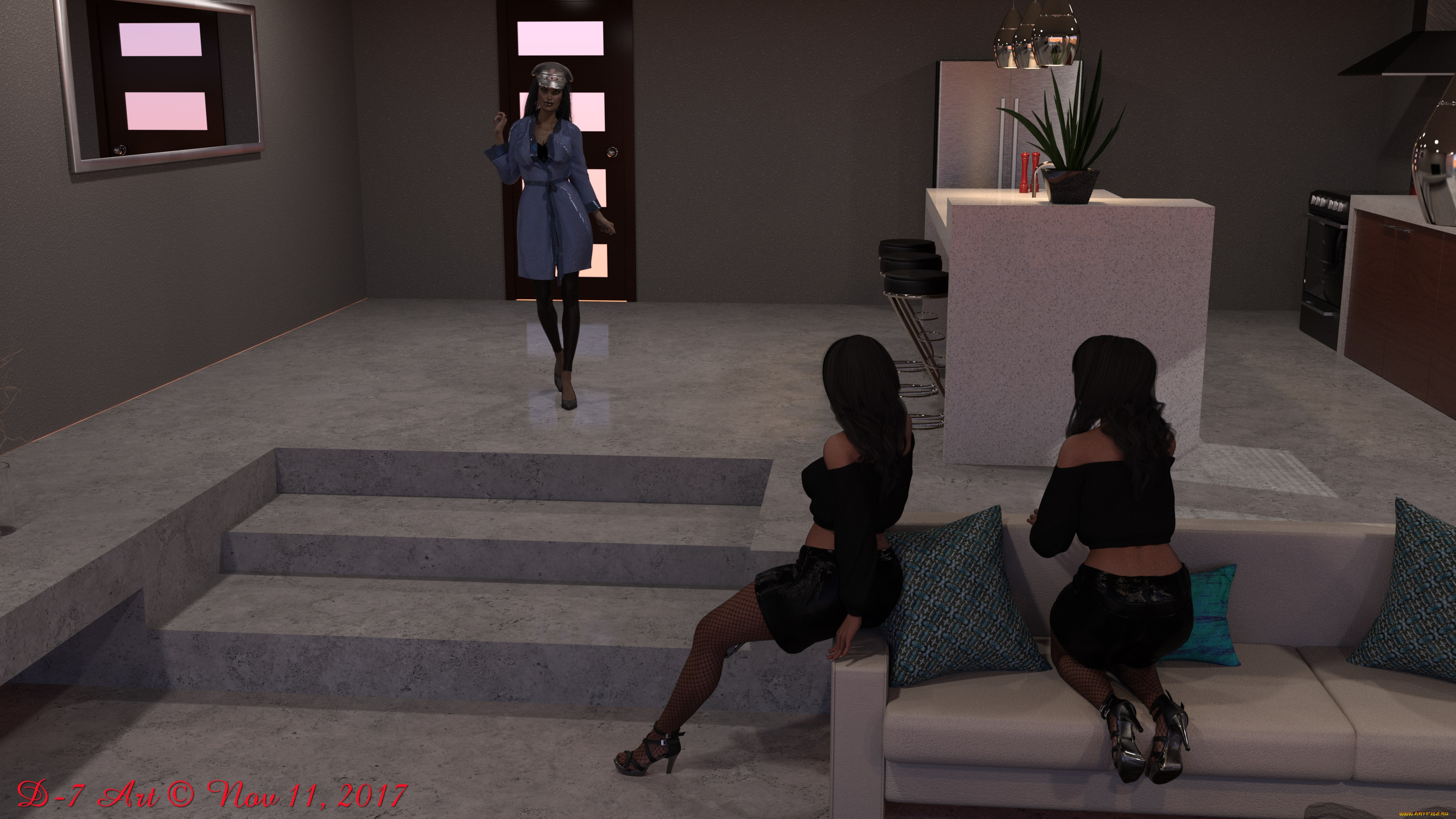 3д, графика, люди, , people, девушки, взгляд, фон