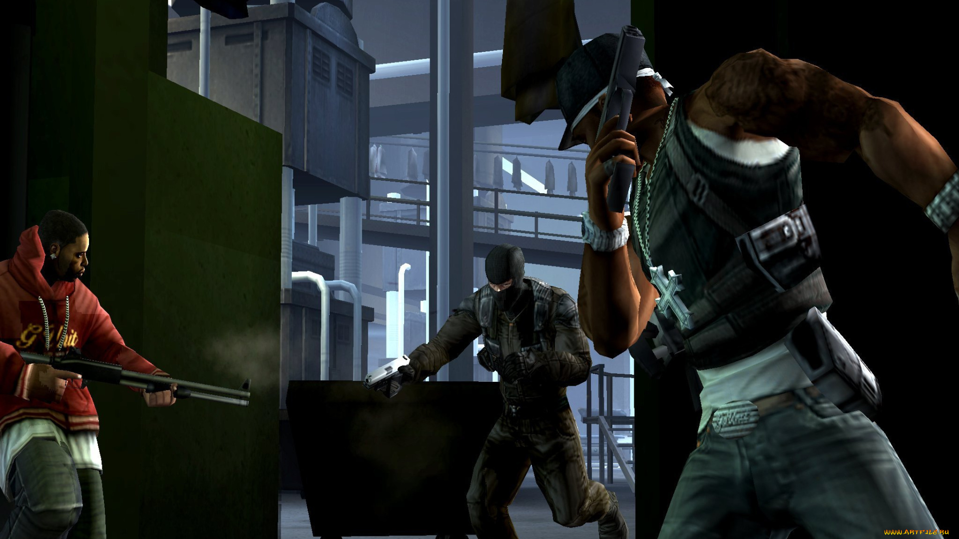 видео, игры, 50, cent, , bulletproof, фабрика, бандиты, перестрелка, оружие