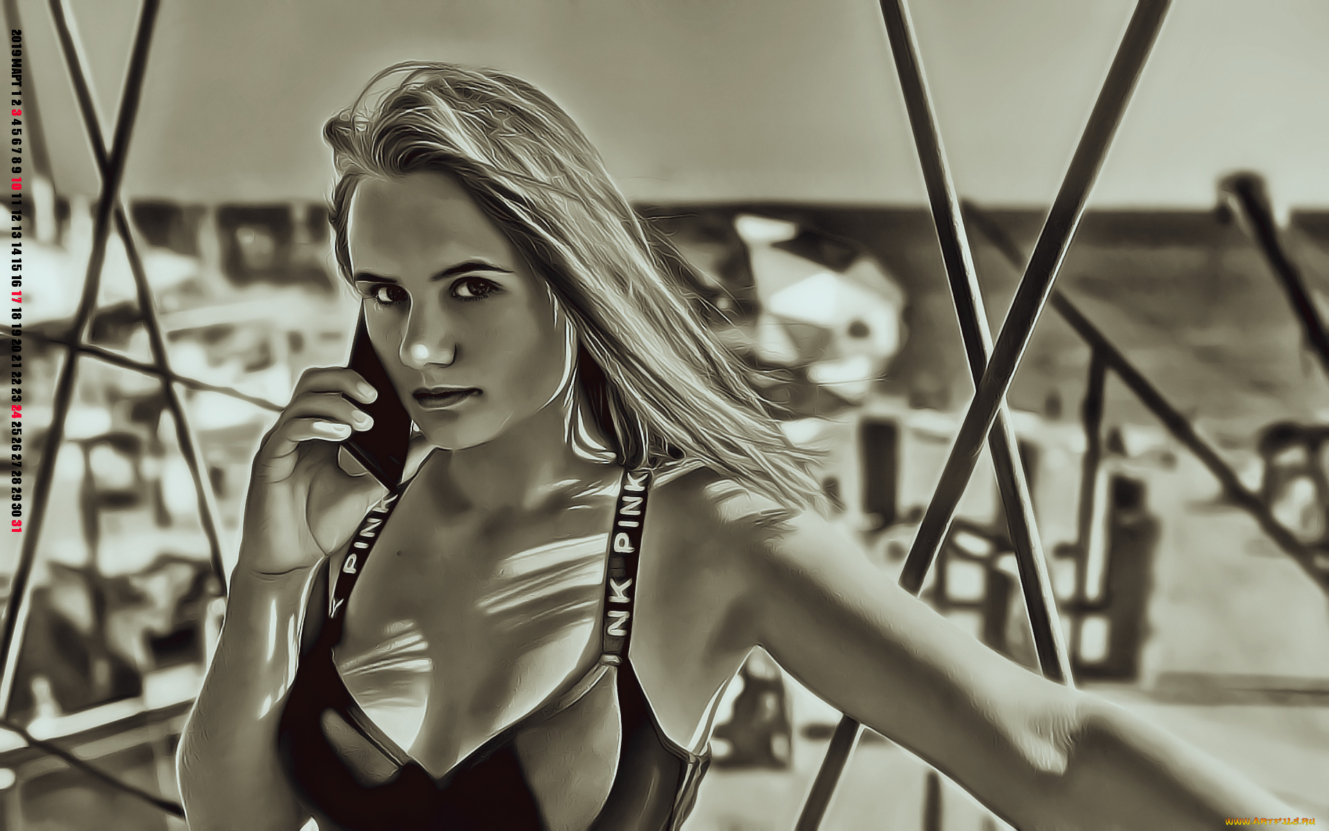 календари, компьютерный, дизайн, смартфон, девушка