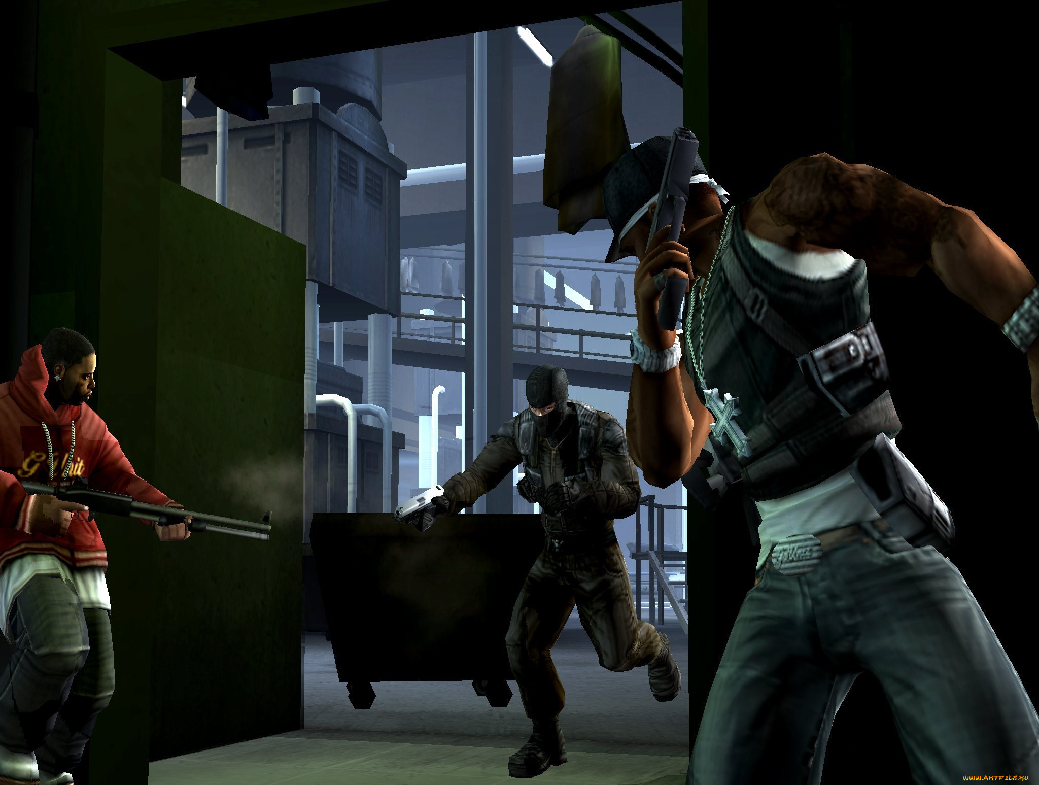 видео, игры, 50, cent, , bulletproof, фабрика, бандиты, перестрелка, оружие