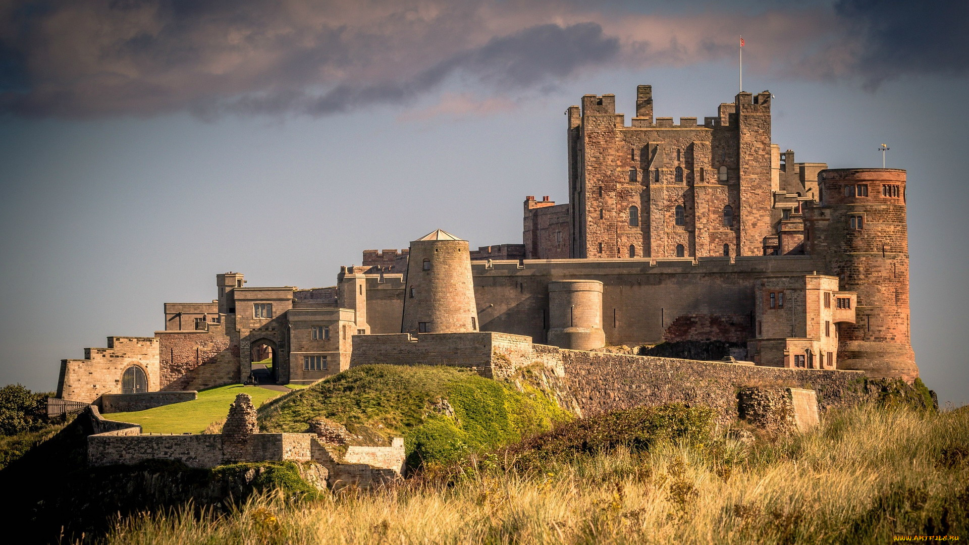 bamburgh, castle, города, замки, англии, bamburgh, castle