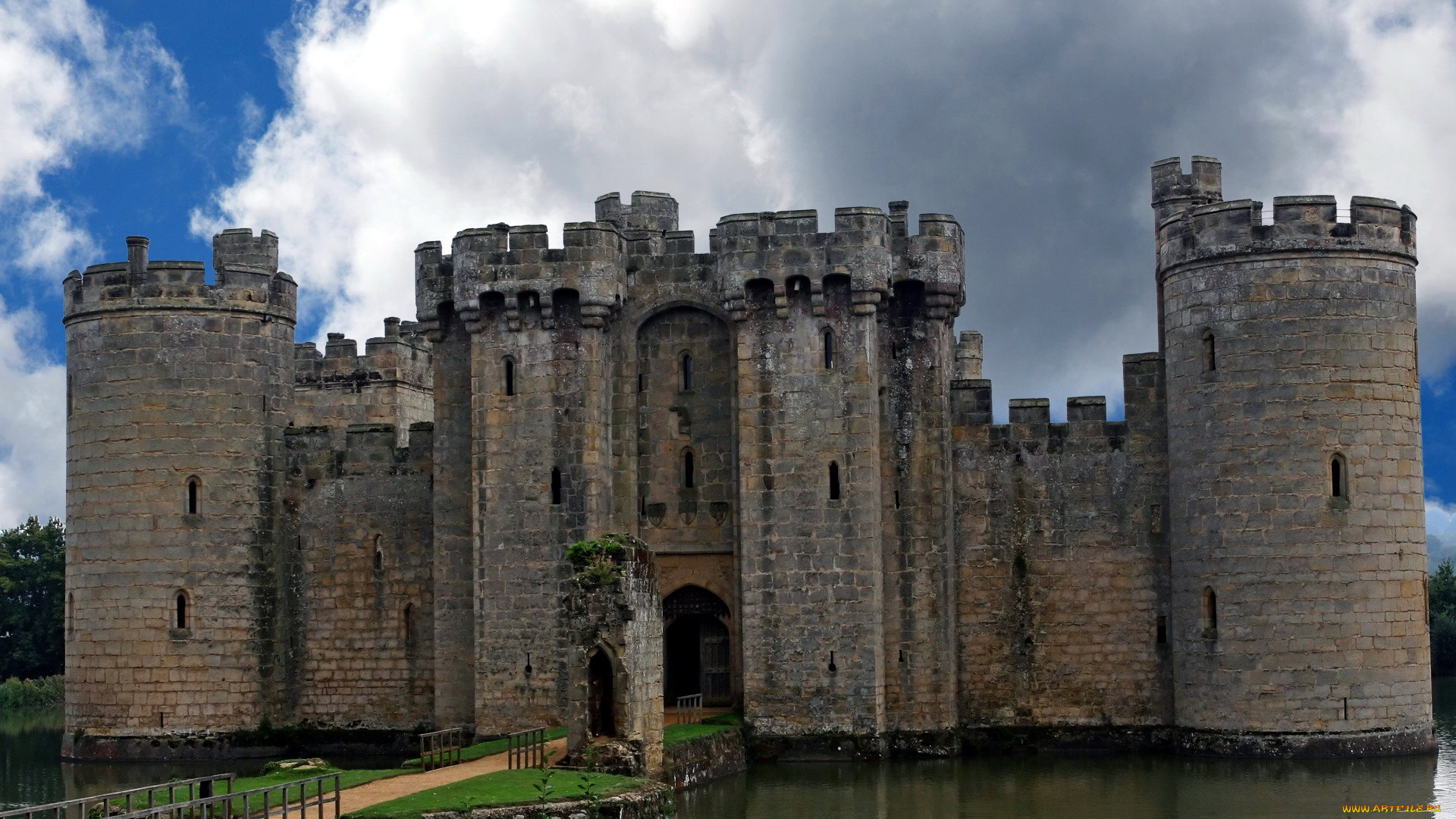 bodiam, castle, города, замки, англии, bodiam, castle