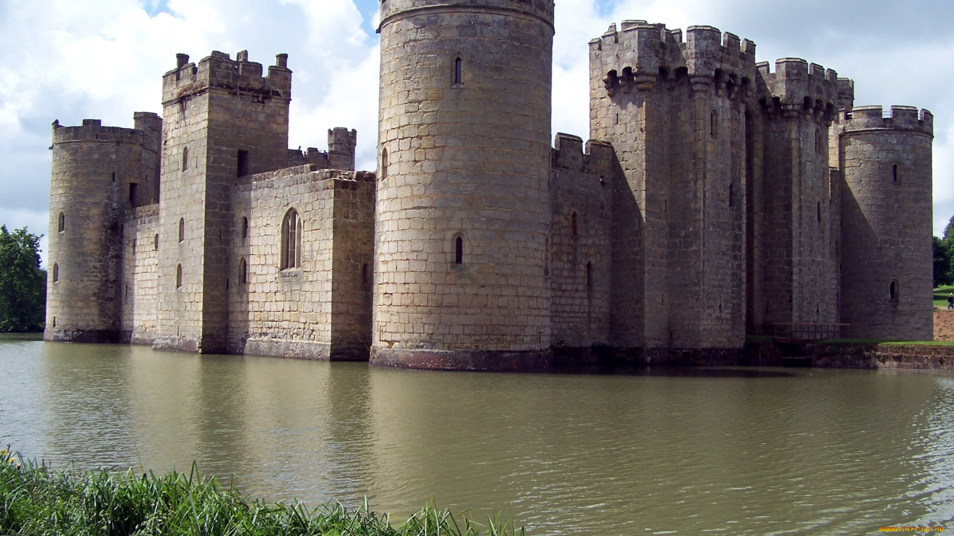 bodiam, castle, города, замки, англии, bodiam, castle