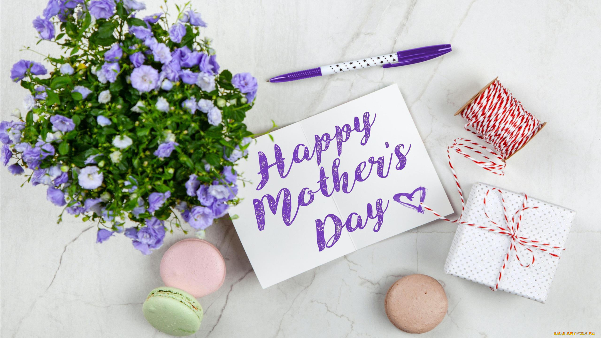 праздничные, день, матери, макаруны, подарок, надпись