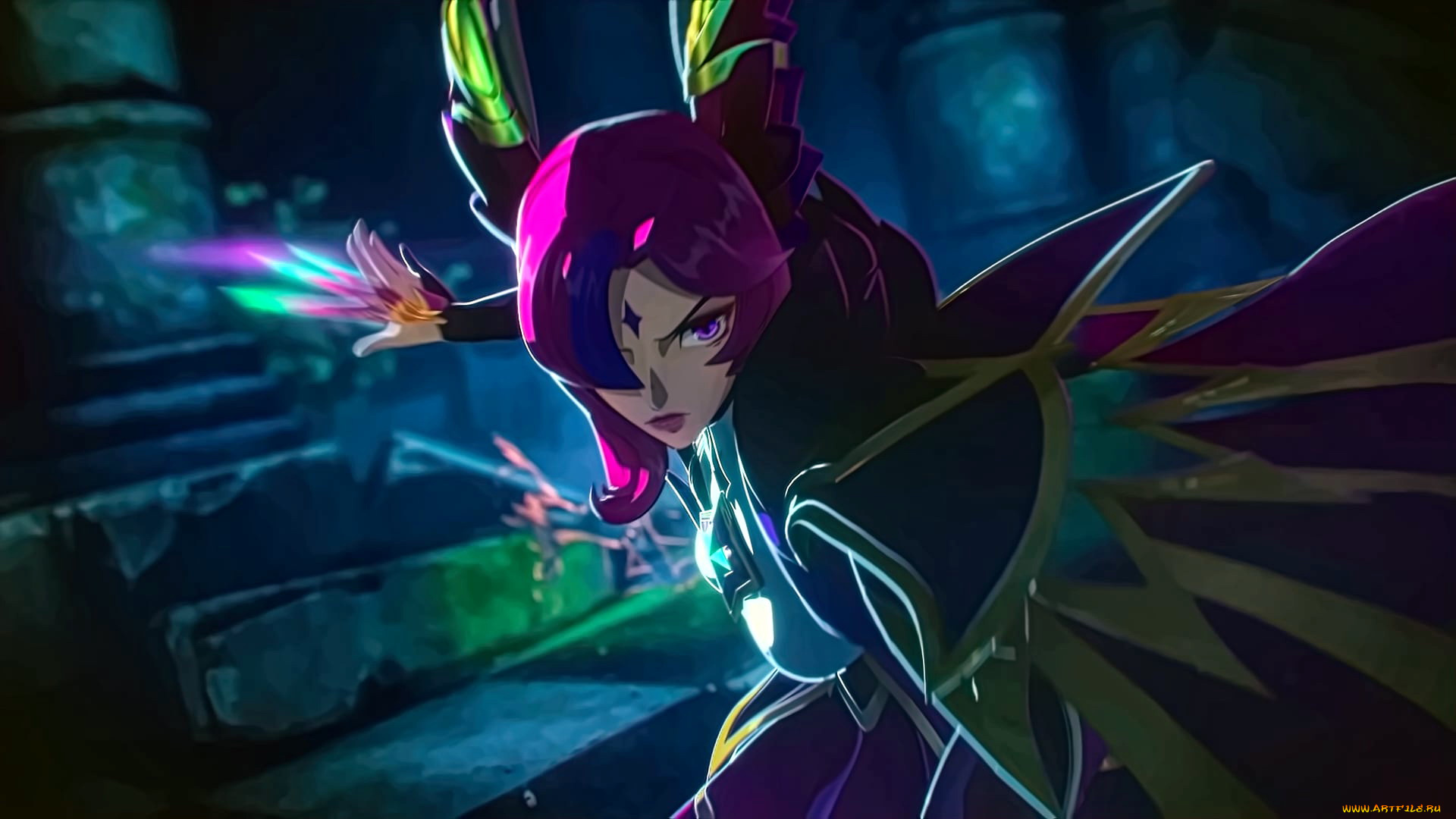 видео, игры, league, of, legends, xayah, магия