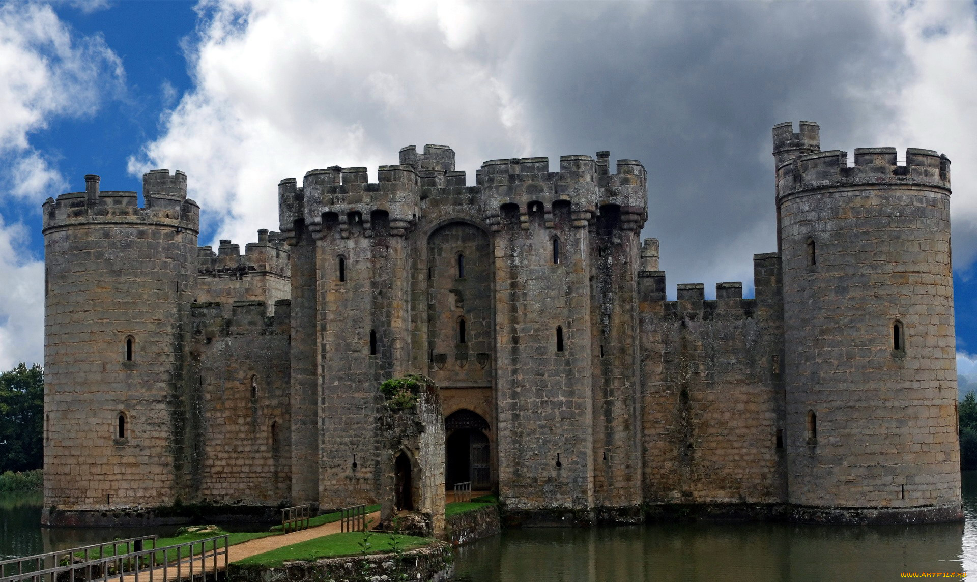 bodiam, castle, города, замки, англии, bodiam, castle