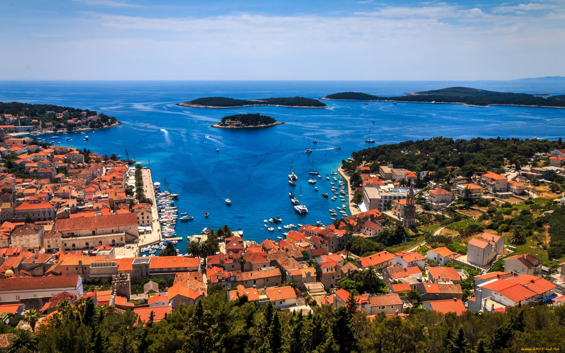 hvar, croatia, города, -, панорамы, hvar, croatia