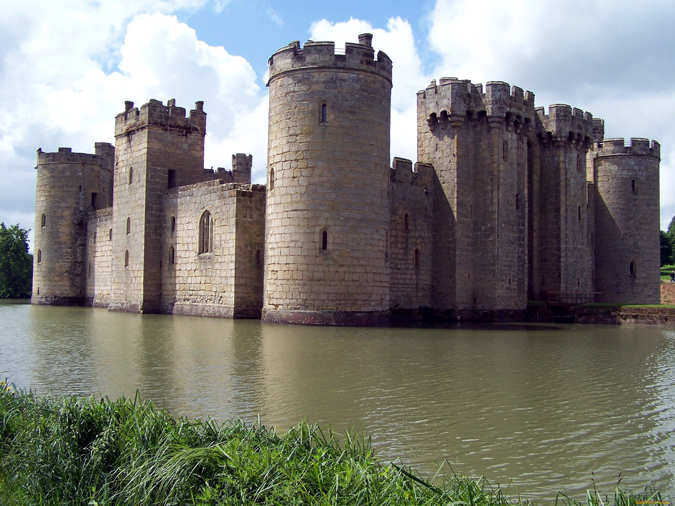 bodiam, castle, города, замки, англии, bodiam, castle