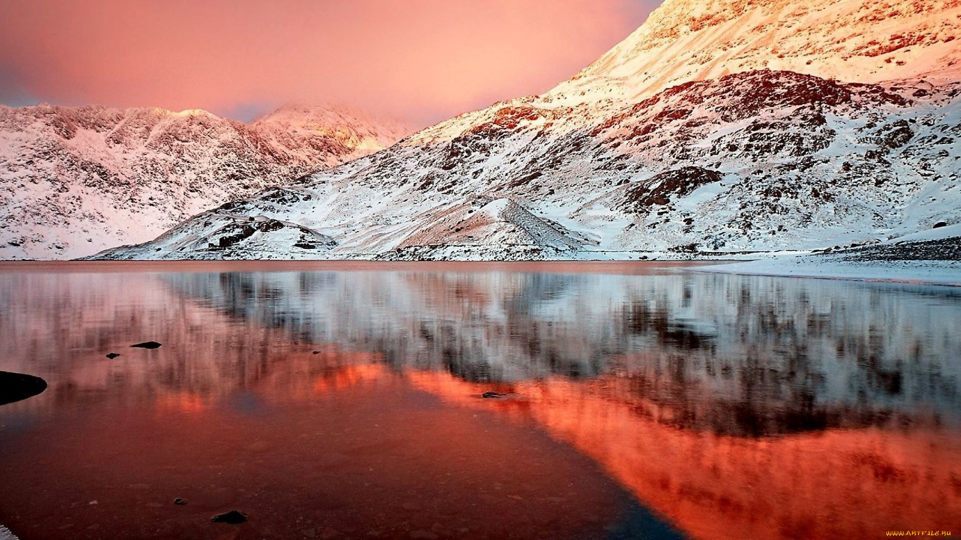 природа, реки, озера, горы, снег, озеро