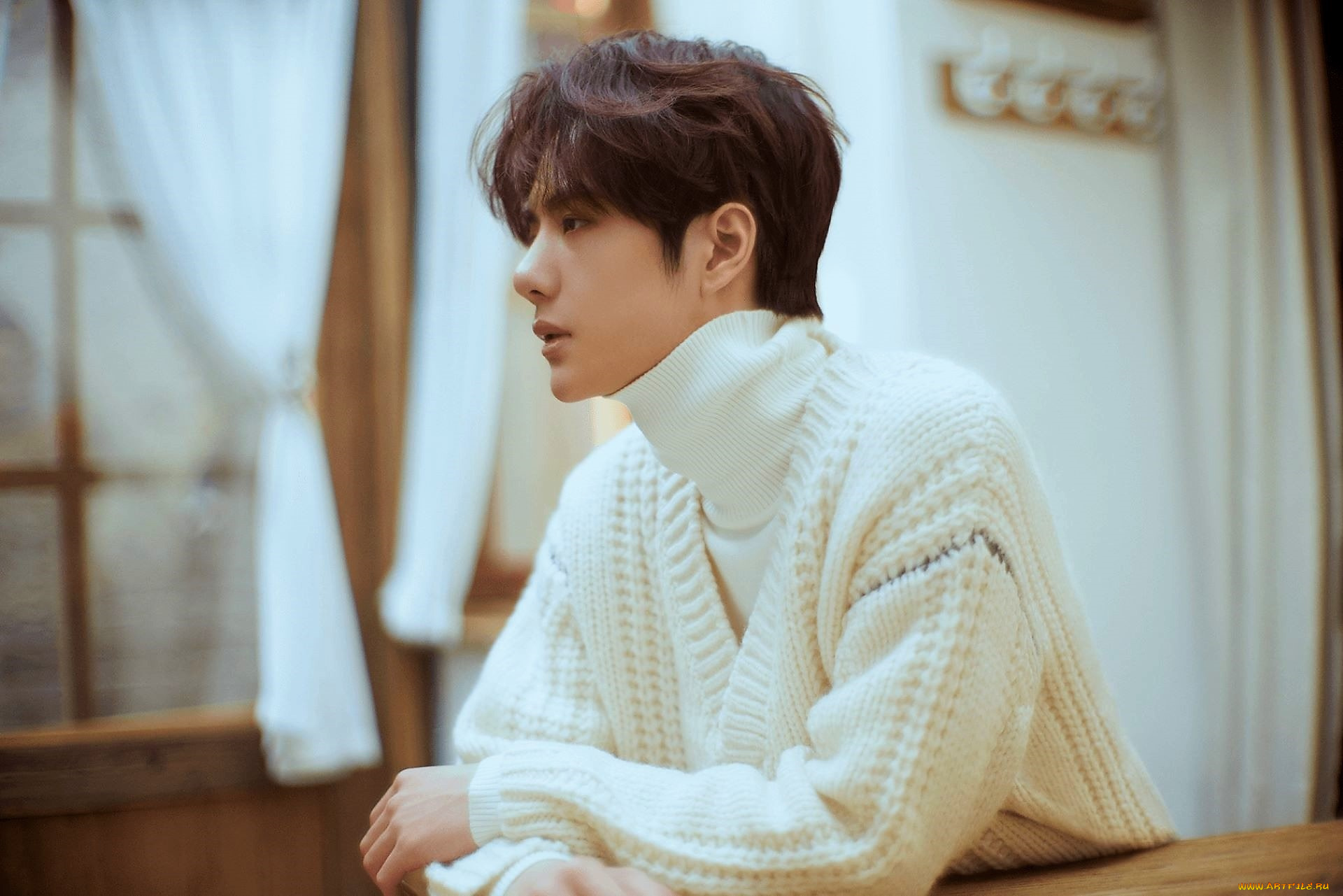 мужчины, wang, yi, bo, актер, свитер, водолазка