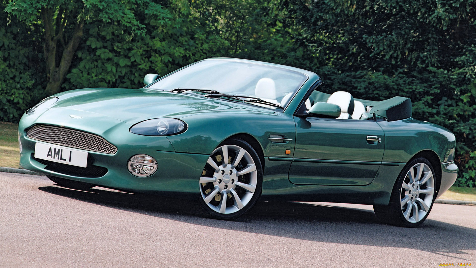 автомобили, aston, martin, зеленый, кабриолет