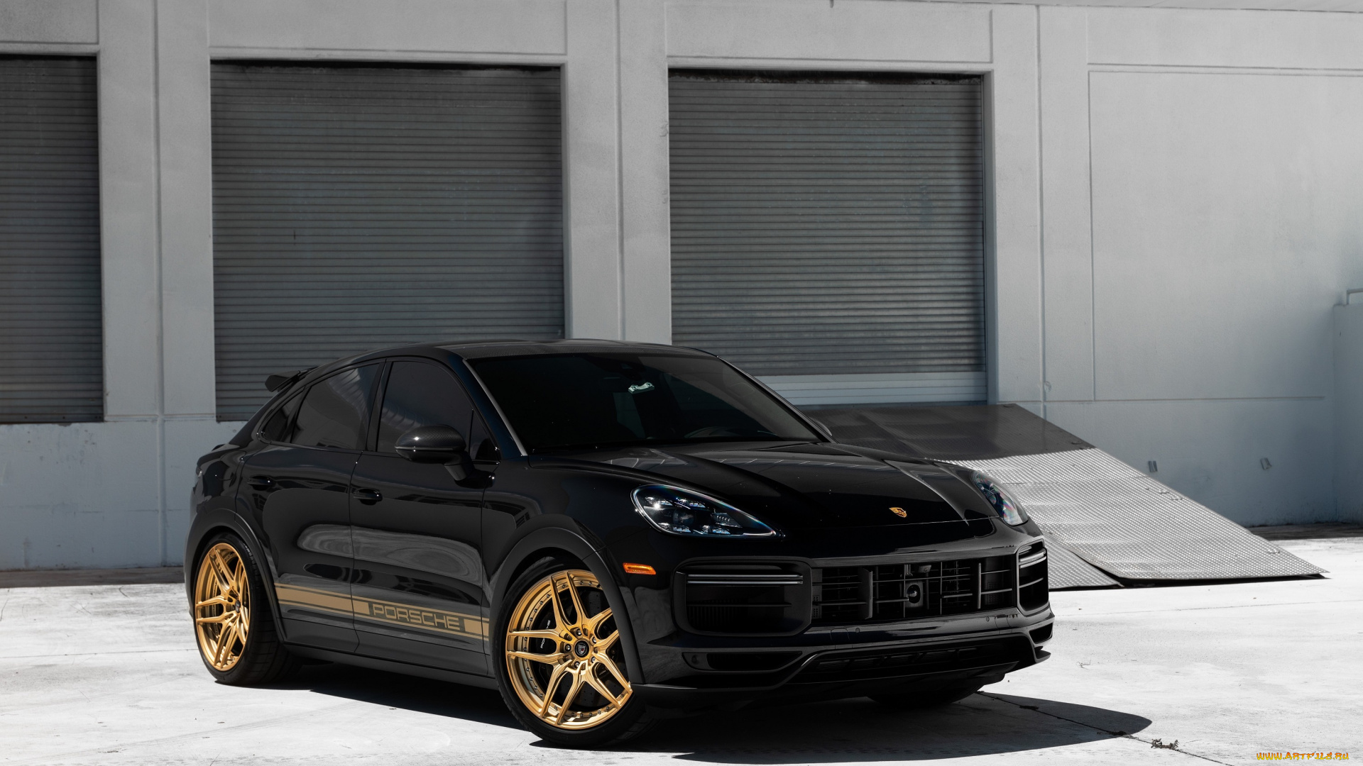 автомобили, porsche, black, cayenne, coupe