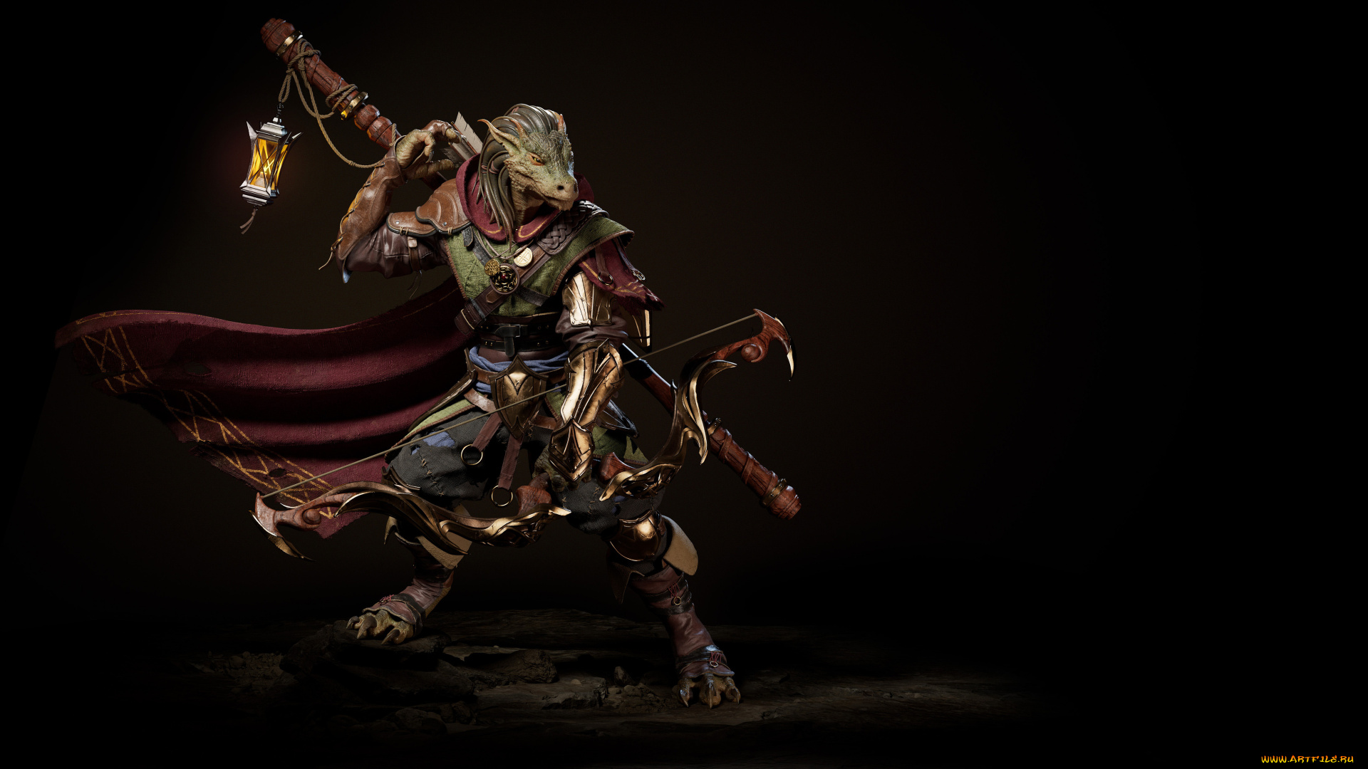 фэнтези, существа, ящер, воин