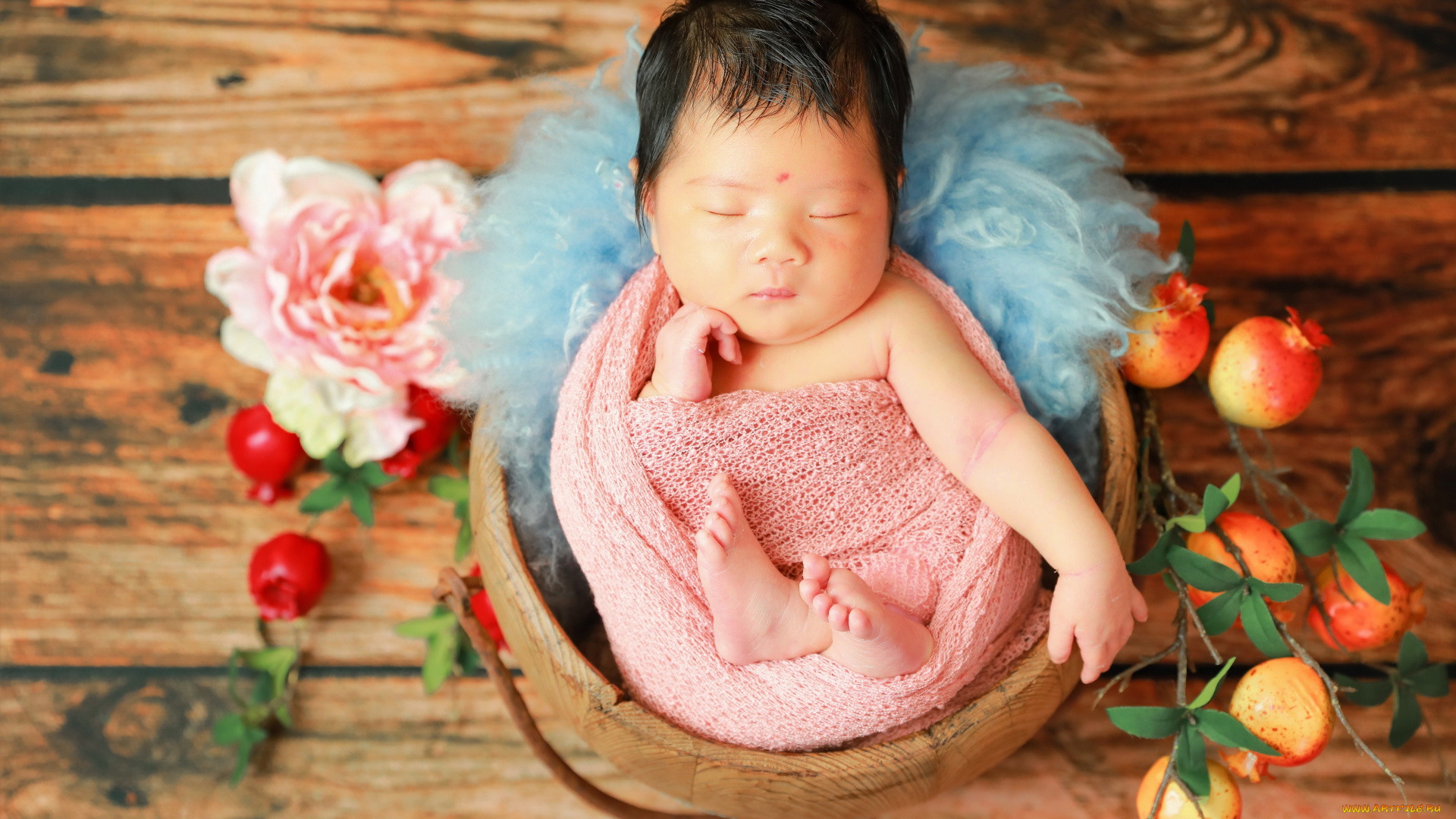 разное, дети, младенец, гнездо, фрукты