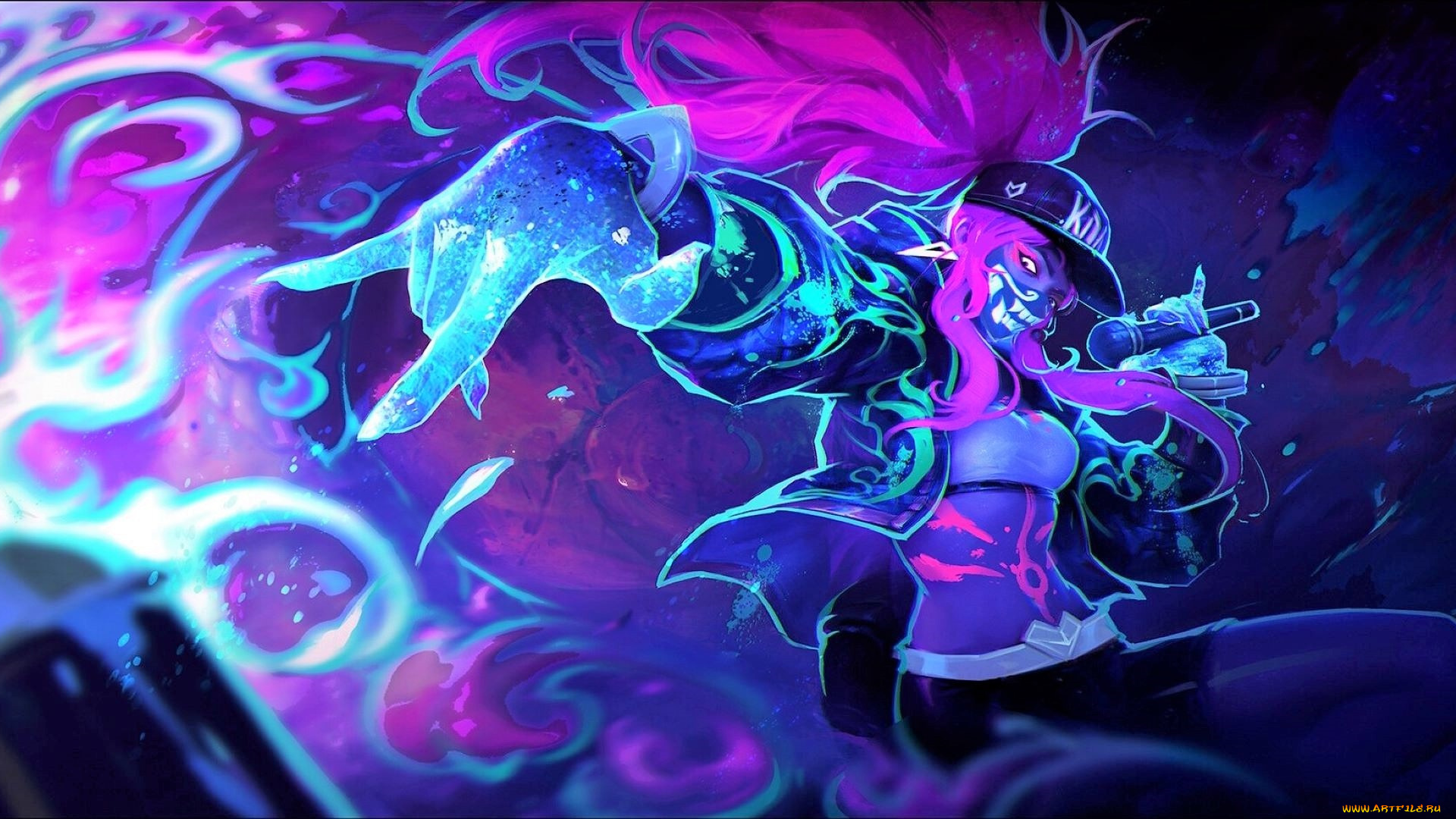 видео, игры, league, of, legends, маска, микрофон, akali