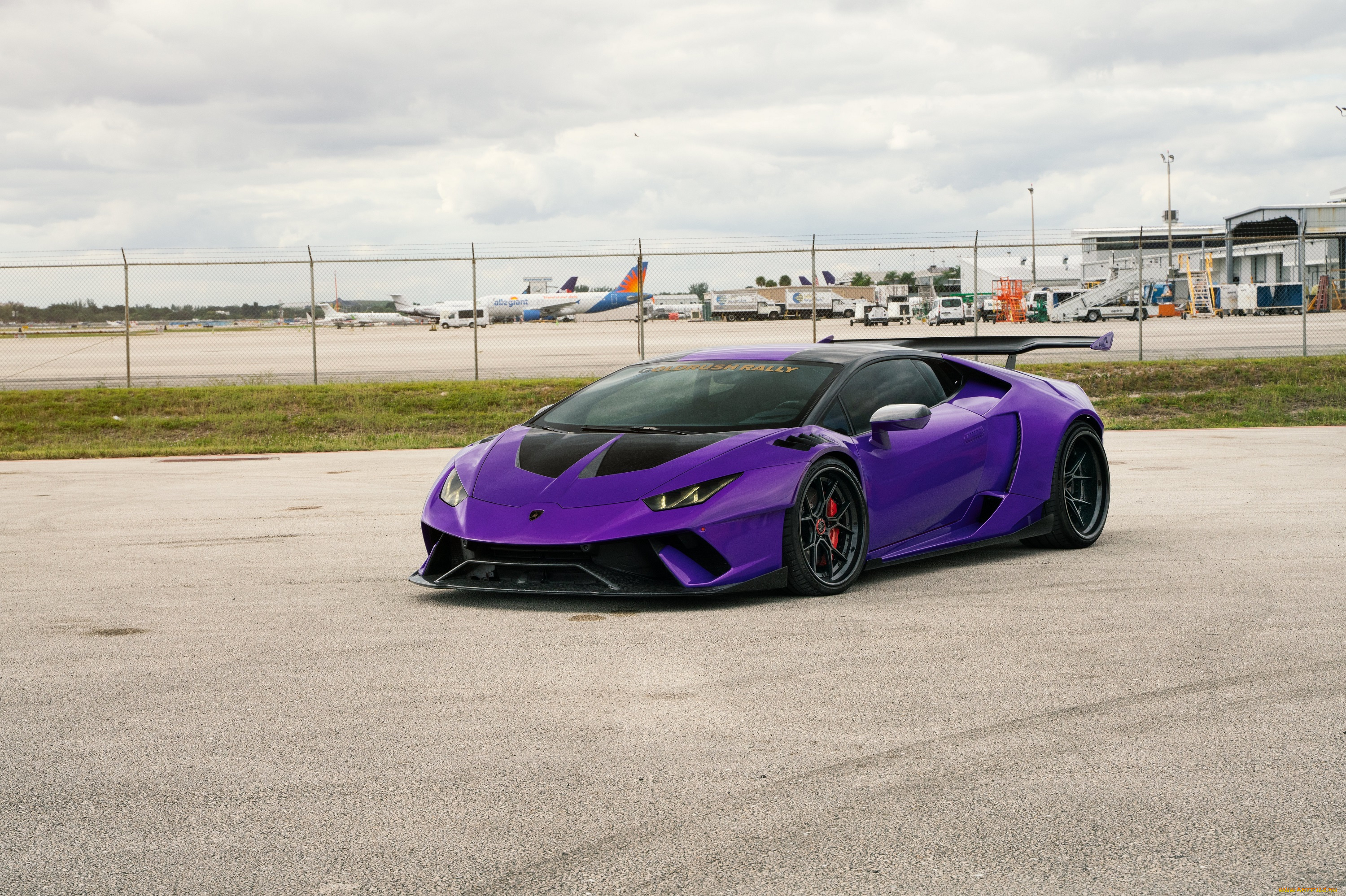 автомобили, lamborghini, purple, sportcar, airport, huracan