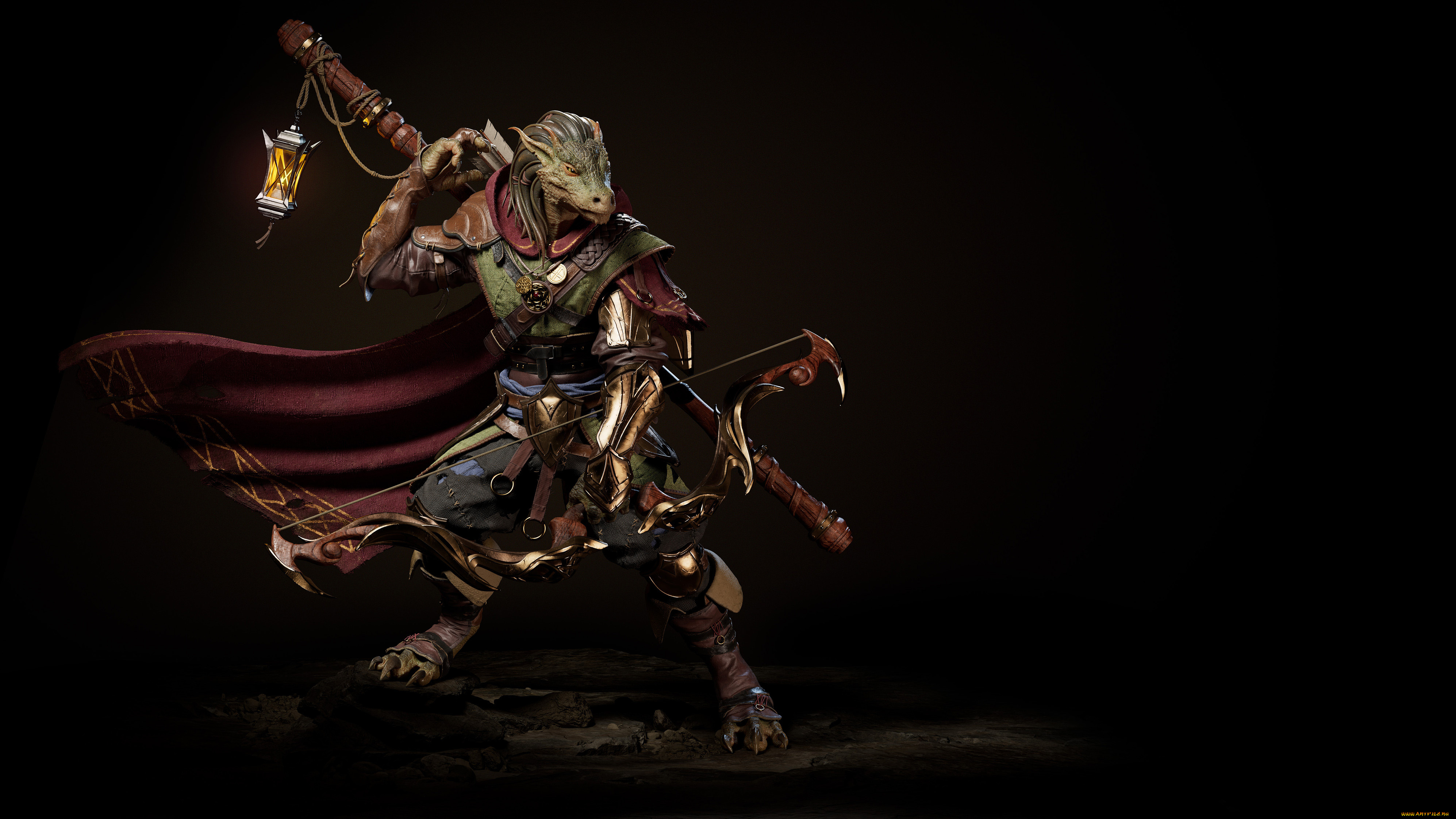 фэнтези, существа, ящер, воин