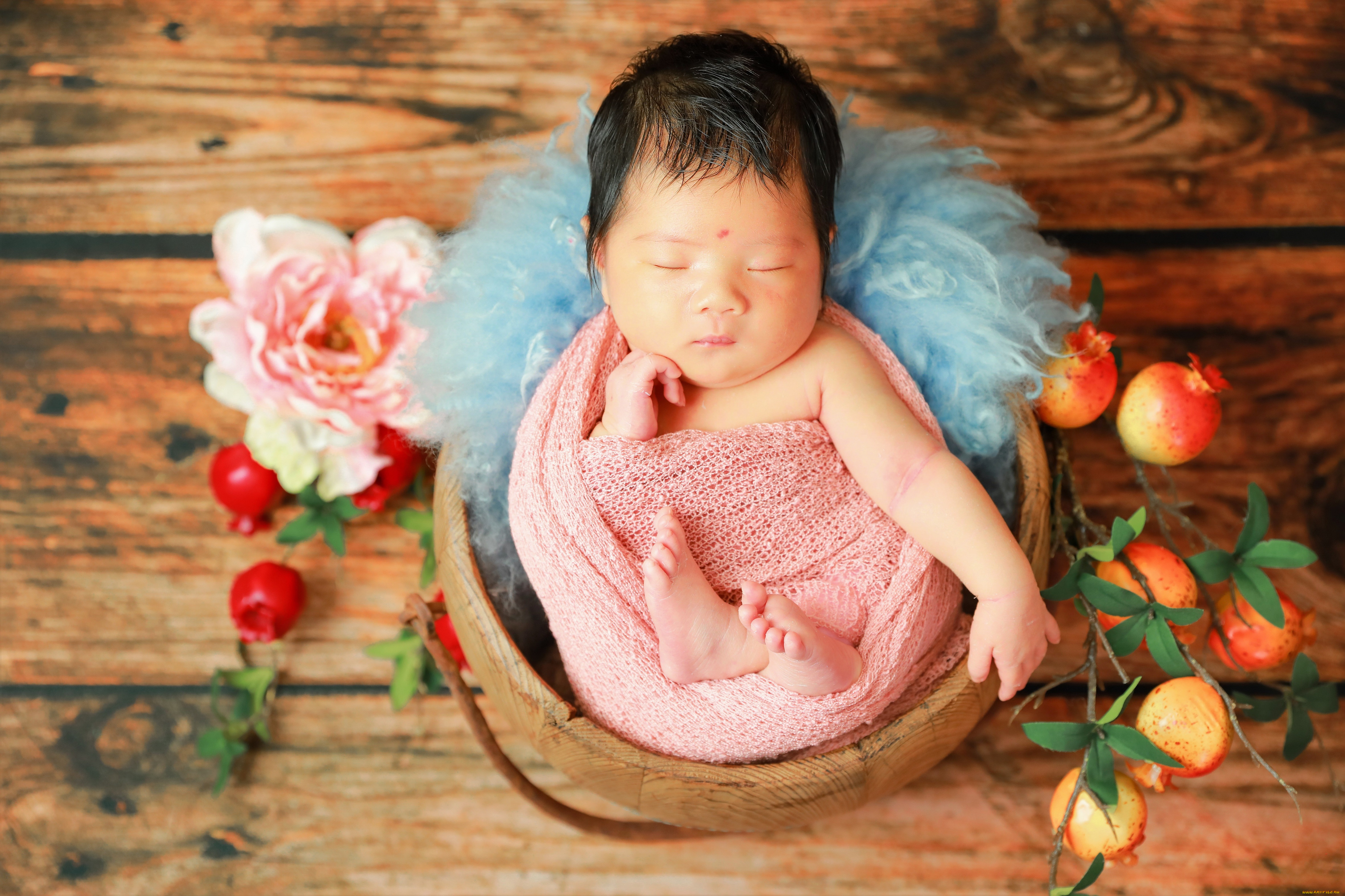 разное, дети, младенец, гнездо, фрукты