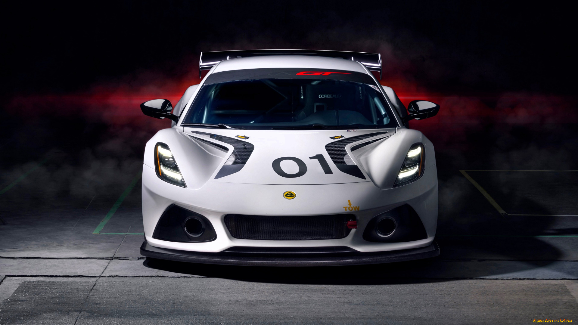 lotus, emira, gt4, автомобили, lotus, белый, дым, парковка