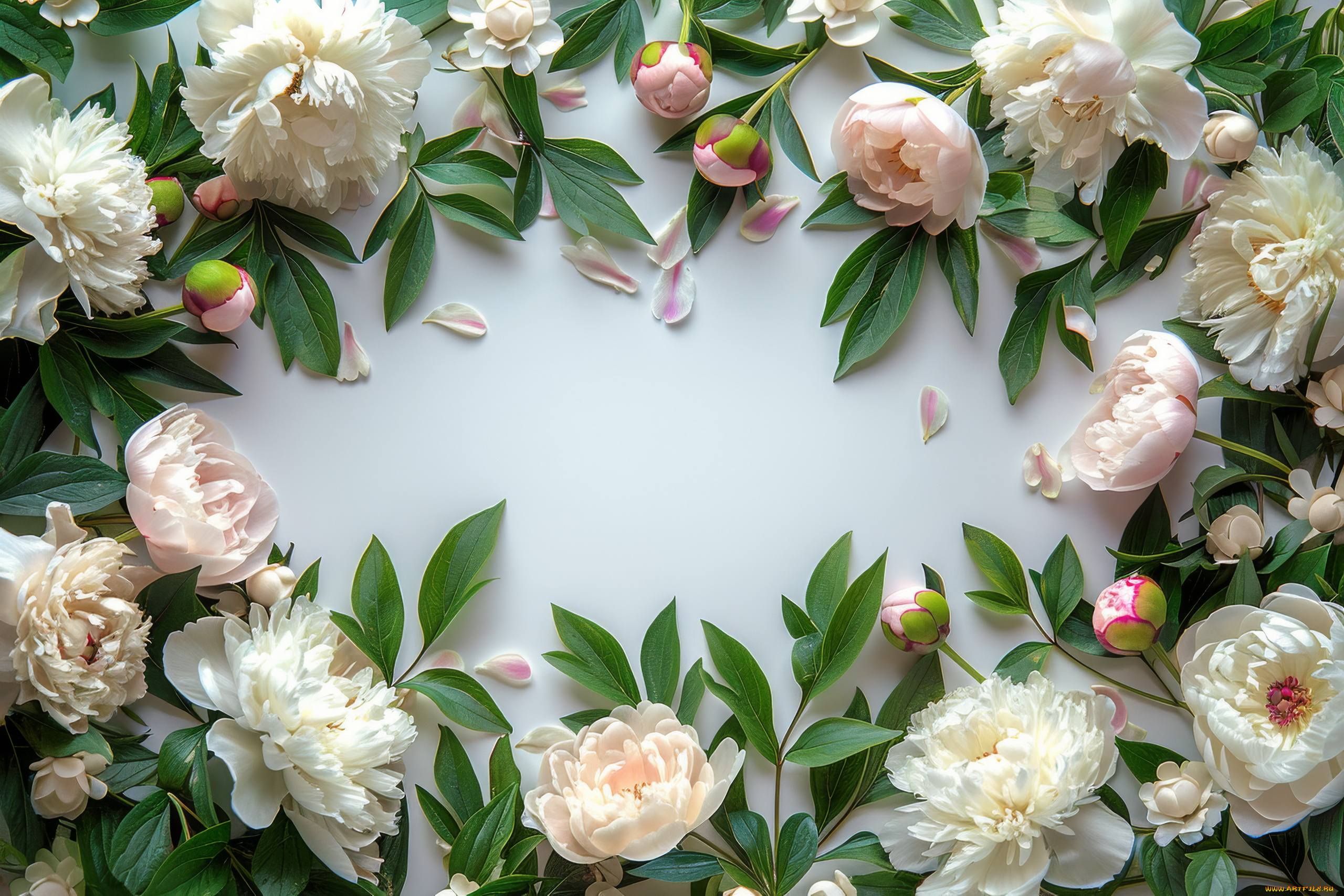 3д, графика, цветы, , flowers, пионы