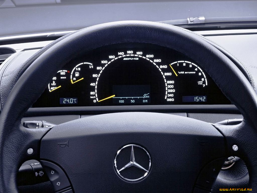 mercedes, benz, cl65, amg, 2003, автомобили, спидометры, торпедо