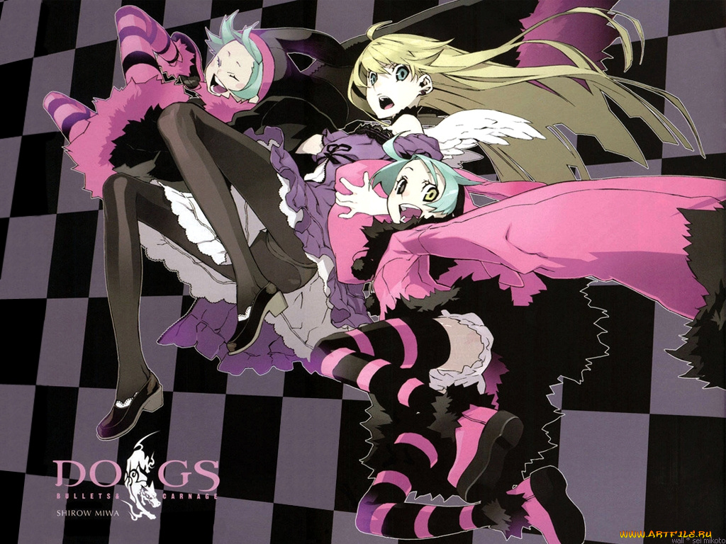 аниме, dogs, bullets, carnage