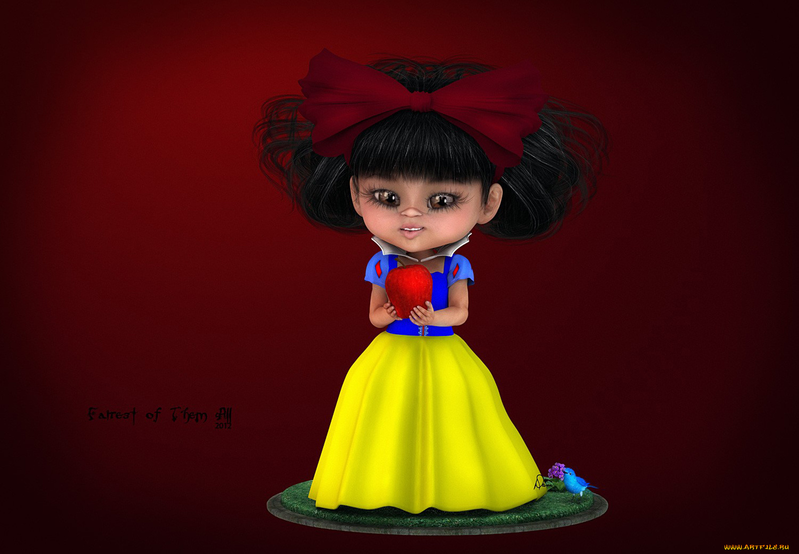 3д, графика, people, люди, девочка, птичка