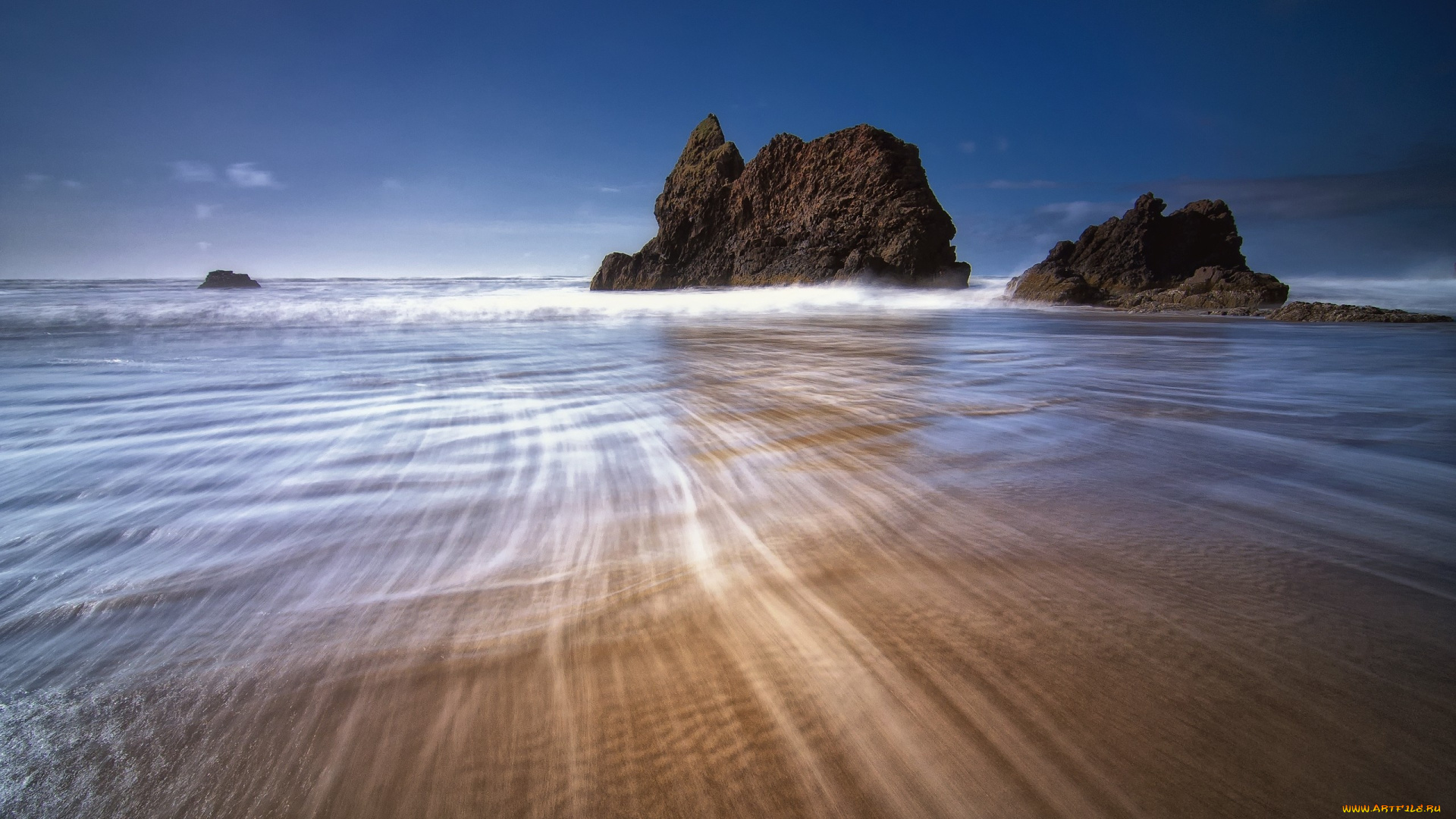 природа, побережье, скалы, море, пляж, волны