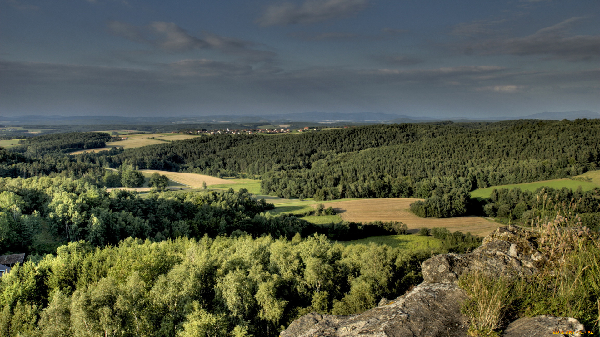германия, бавария, природа, пейзажи, поля, лес, луга
