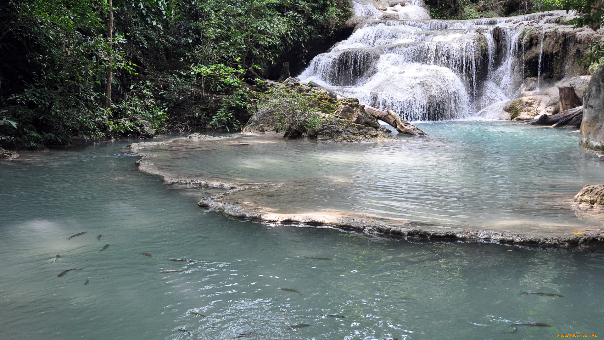 каскад, водопадов, парк, эраван, таиланд, природа, водопады, водопад, река