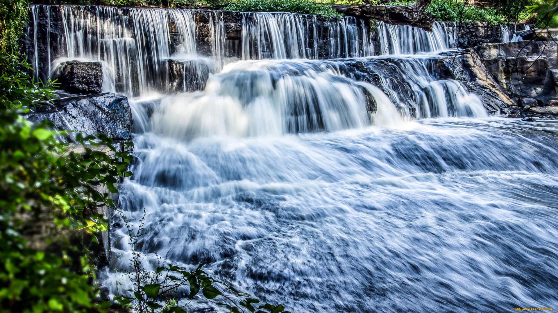 природа, водопады, каскад, река
