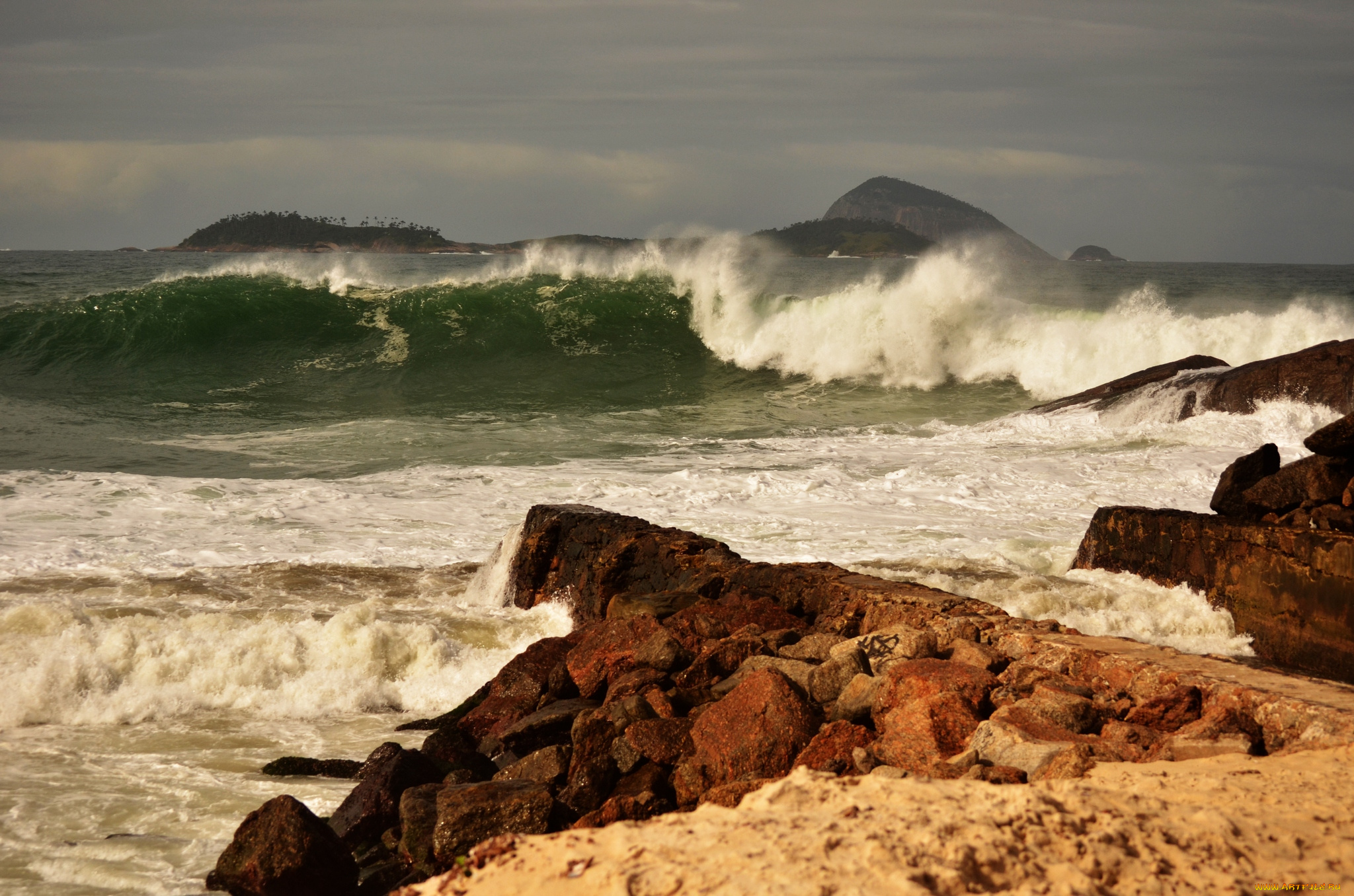 природа, моря, океаны, br, рио-де-жанейро, леблон