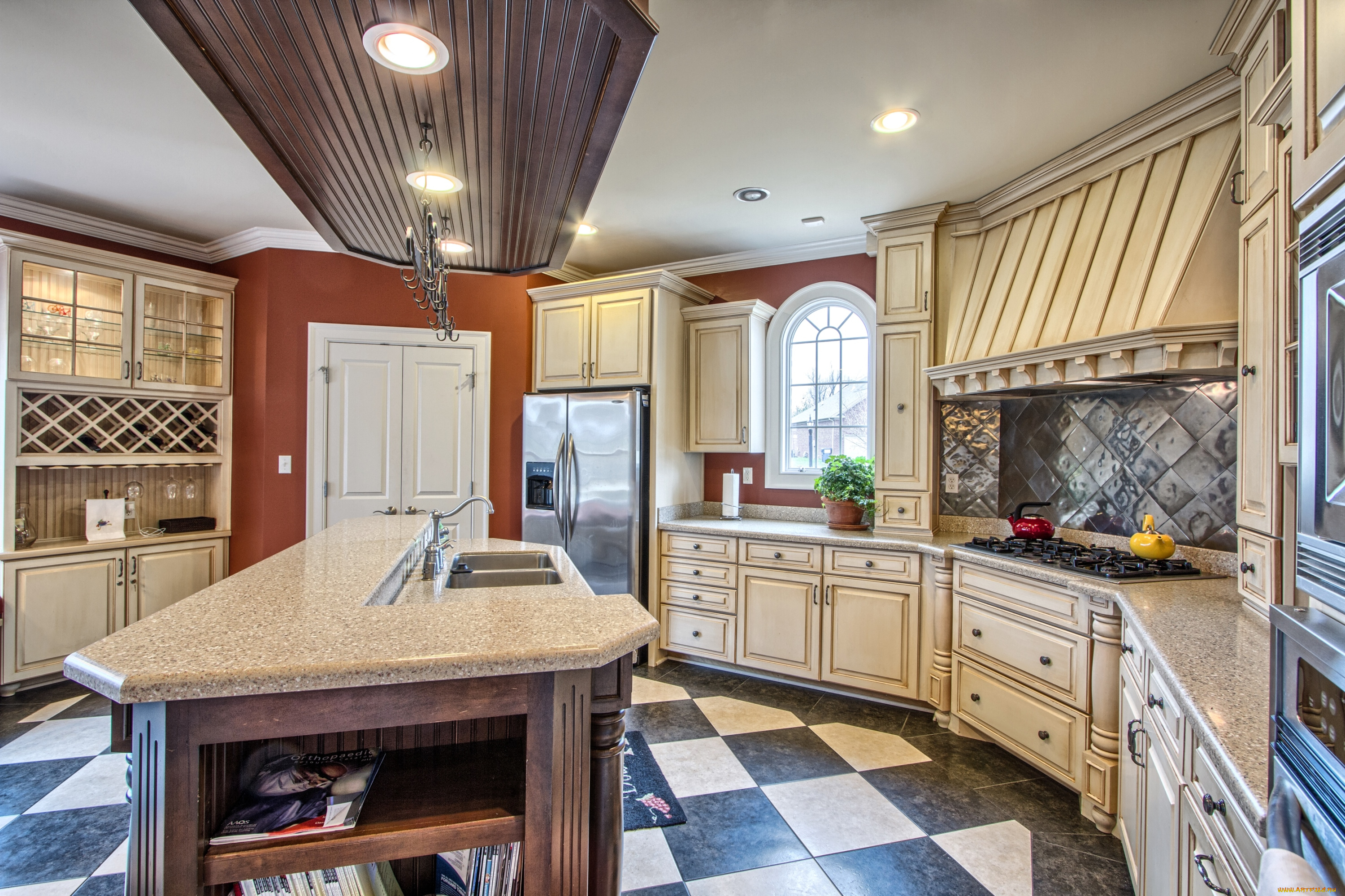 интерьер, кухня, мебель, холодильник