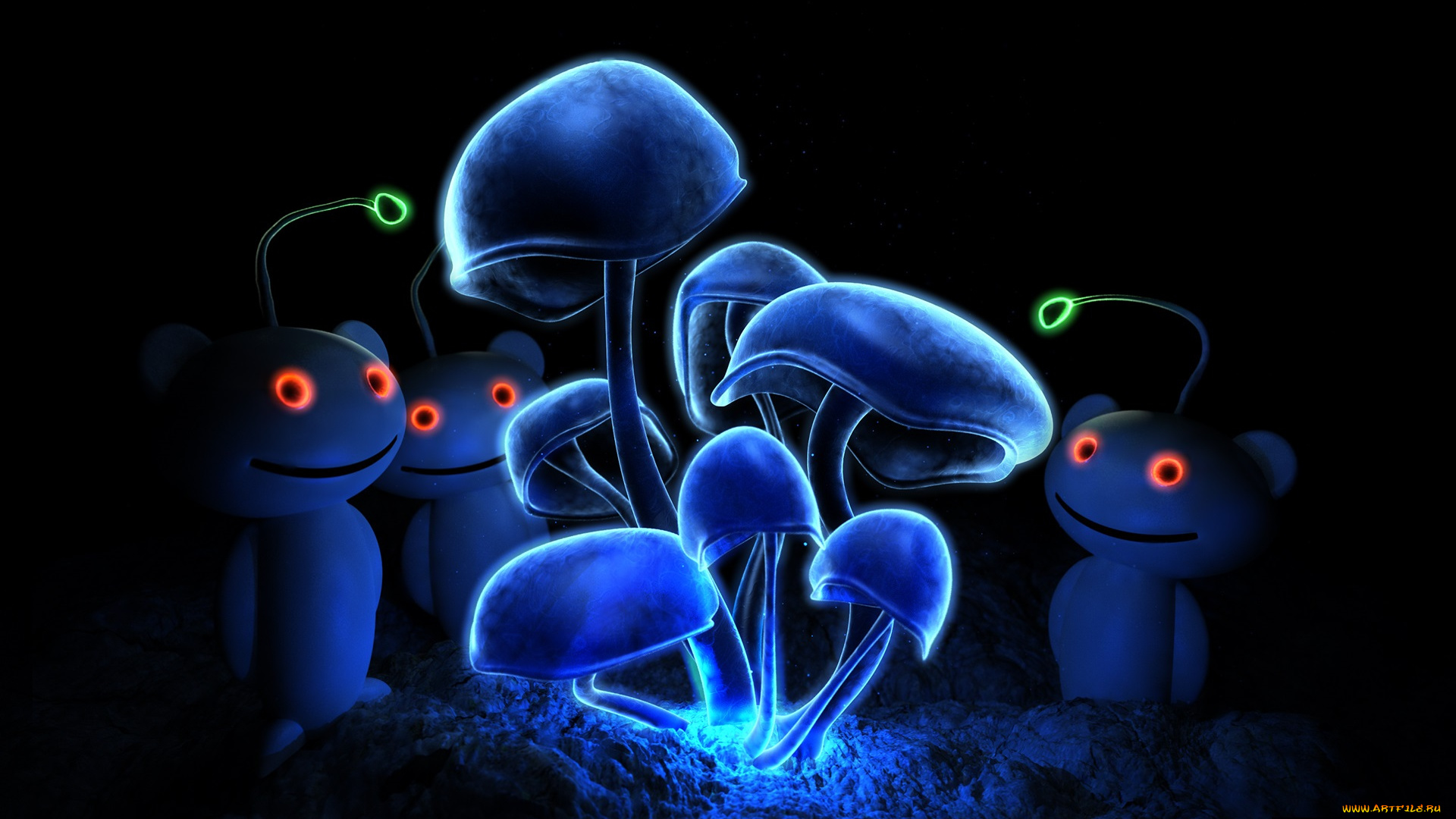 3д, графика, -другое, грибы, reddit