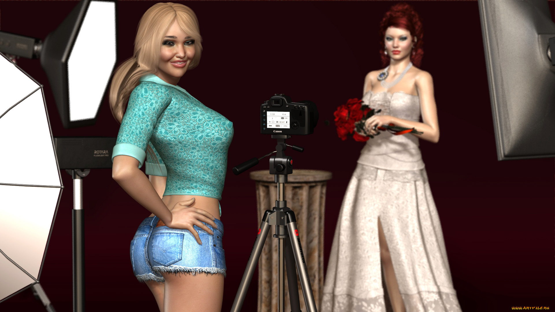 3д, графика, people, , люди, девушки, взгляд