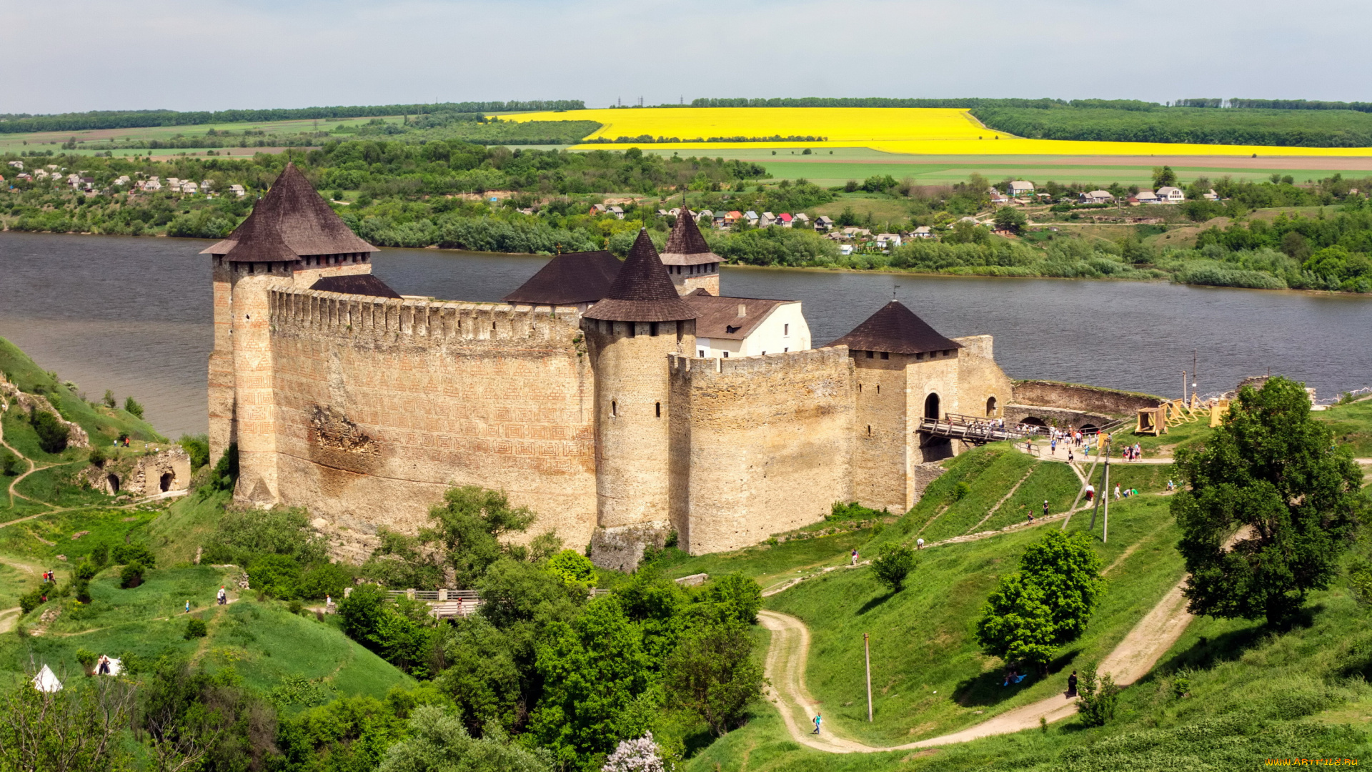 хотинская, крепость, украина, города, -, дворцы, , замки, , крепости, деревья, трава, пейзаж, украина, крепость, хотинская