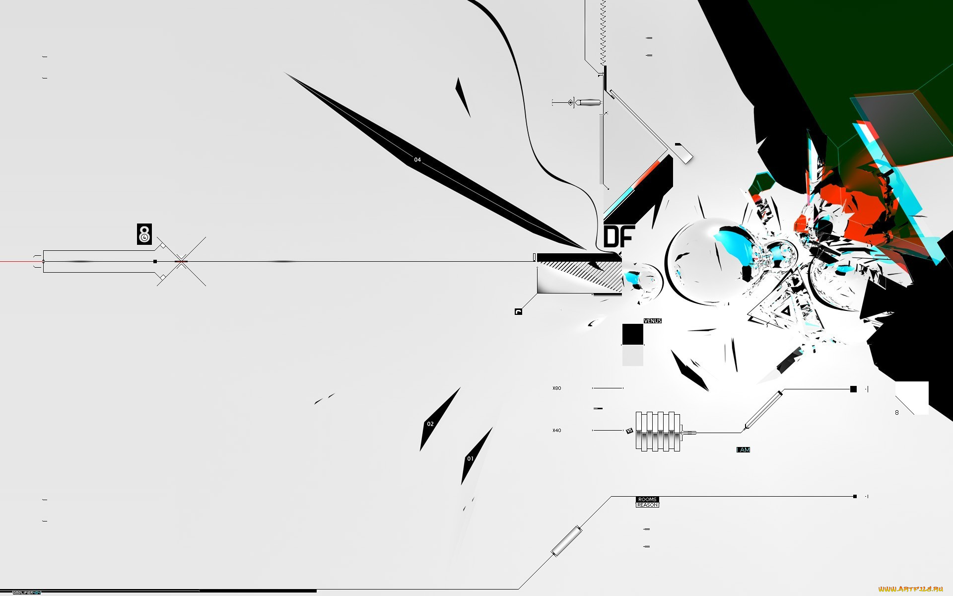 3д, графика, abstract, , абстракции, детали, куски, абстракция, схемы, фигуры, линии, чертеж, осколки