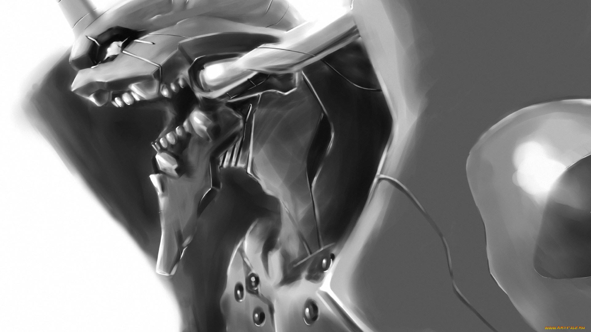 аниме, evangelion, монстр, меха, робот, eva01