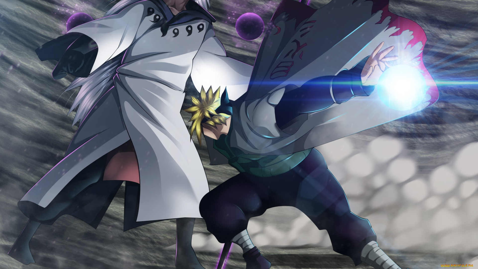 аниме, naruto, сражение, удар, мужчина, namikaze, minato