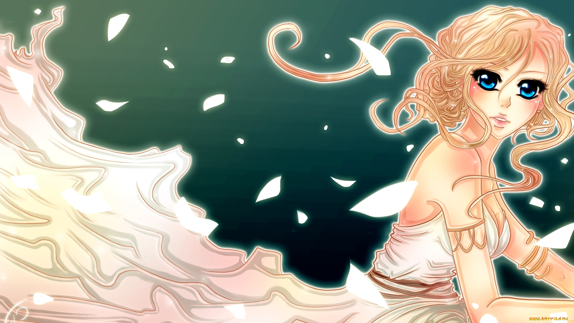 аниме, unknown, , другое, взгляд, девушка, фон